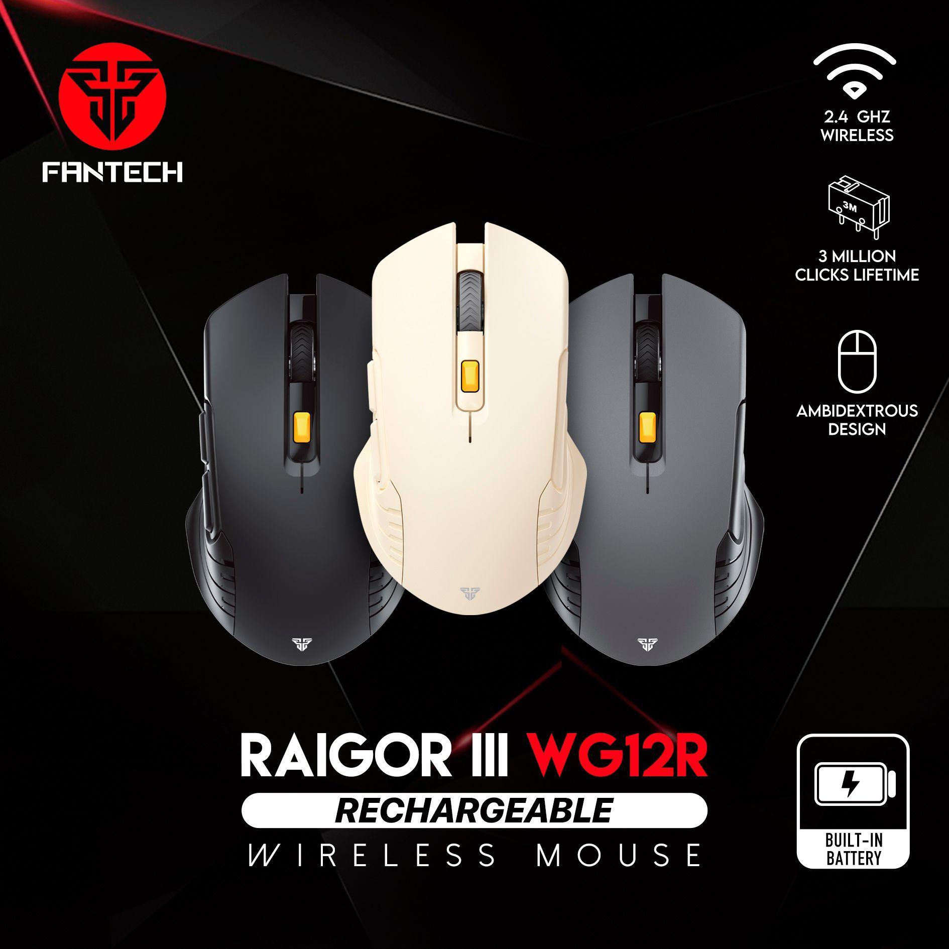 Mouse Inalámbrico Fantech WG12R Raigor III 2000 DPI Batería 720 Horas Eco Mode-7