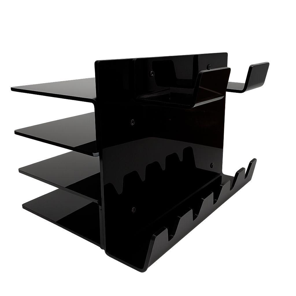 Organizador de Escritorio Gamer Dragster Vault Black de Acrílico con 3 Bandejas-2