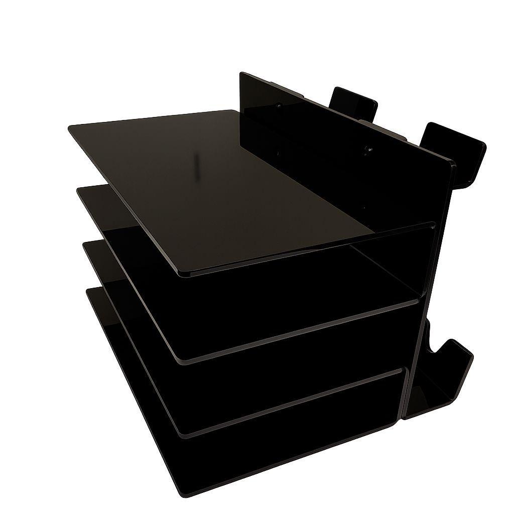 Organizador de Escritorio Gamer Dragster Vault Black de Acrílico con 3 Bandejas-3