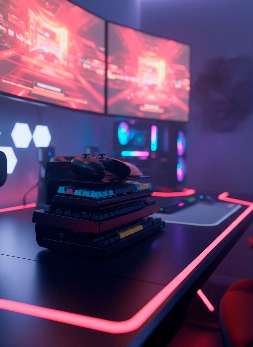 Organizador de Escritorio Gamer Dragster Vault Black de Acrílico con 3 Bandejas-5