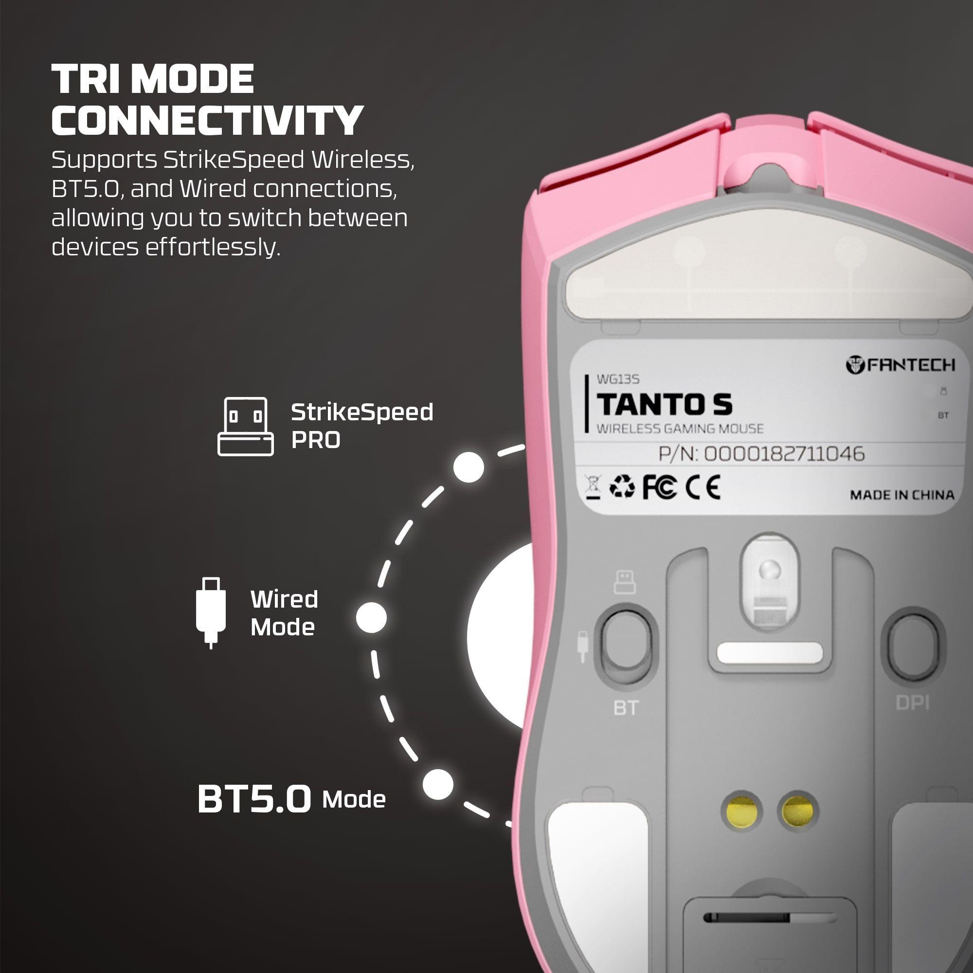 Mouse Inalámbrico Gamer Fantech WG13S Tanto S 26000 DPI 8000Hz Dock RGB Tri-Modo-6