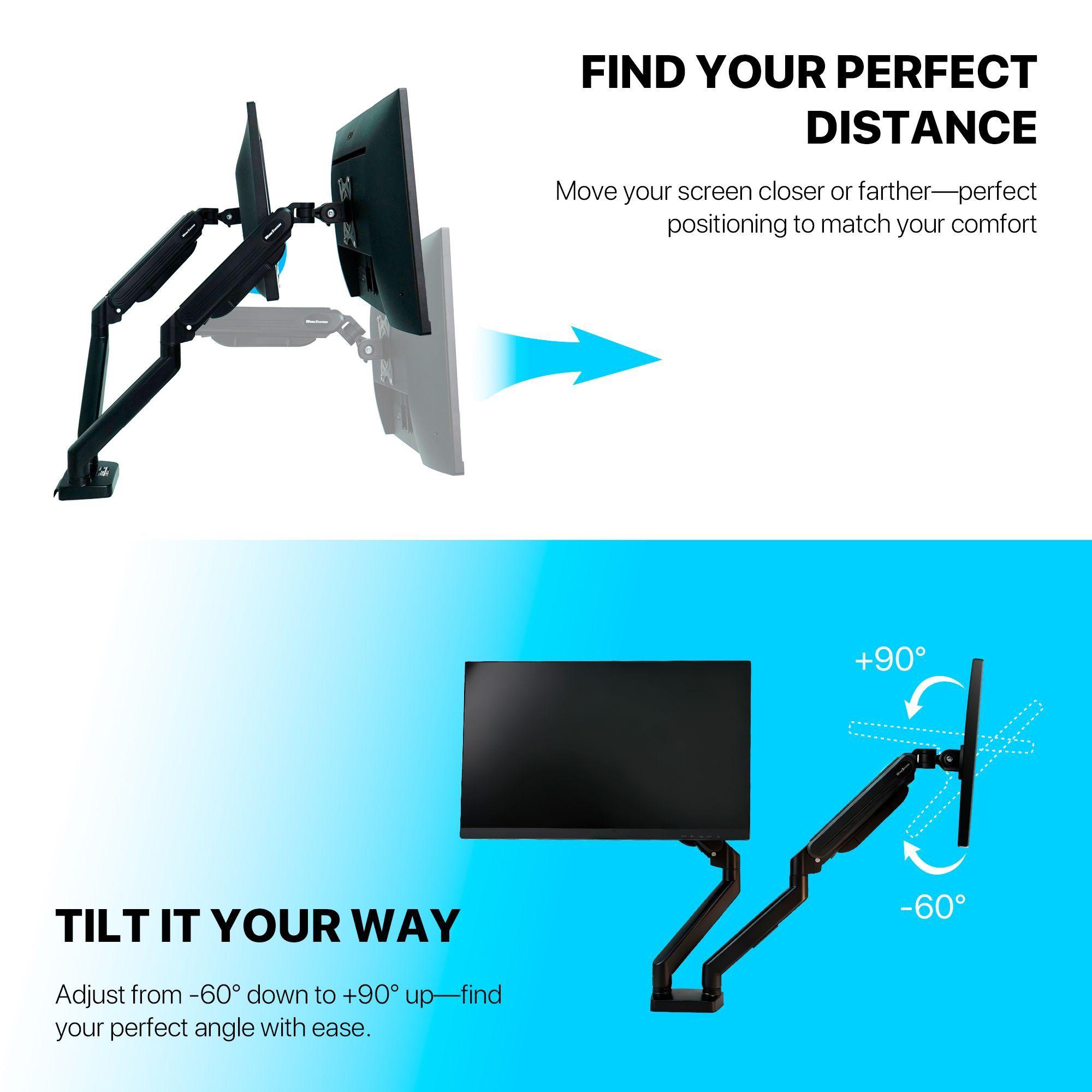 Soporte Doble de Monitores Fantech ProMount MBD1 13”–32” Pistón a Gas 360°-2
