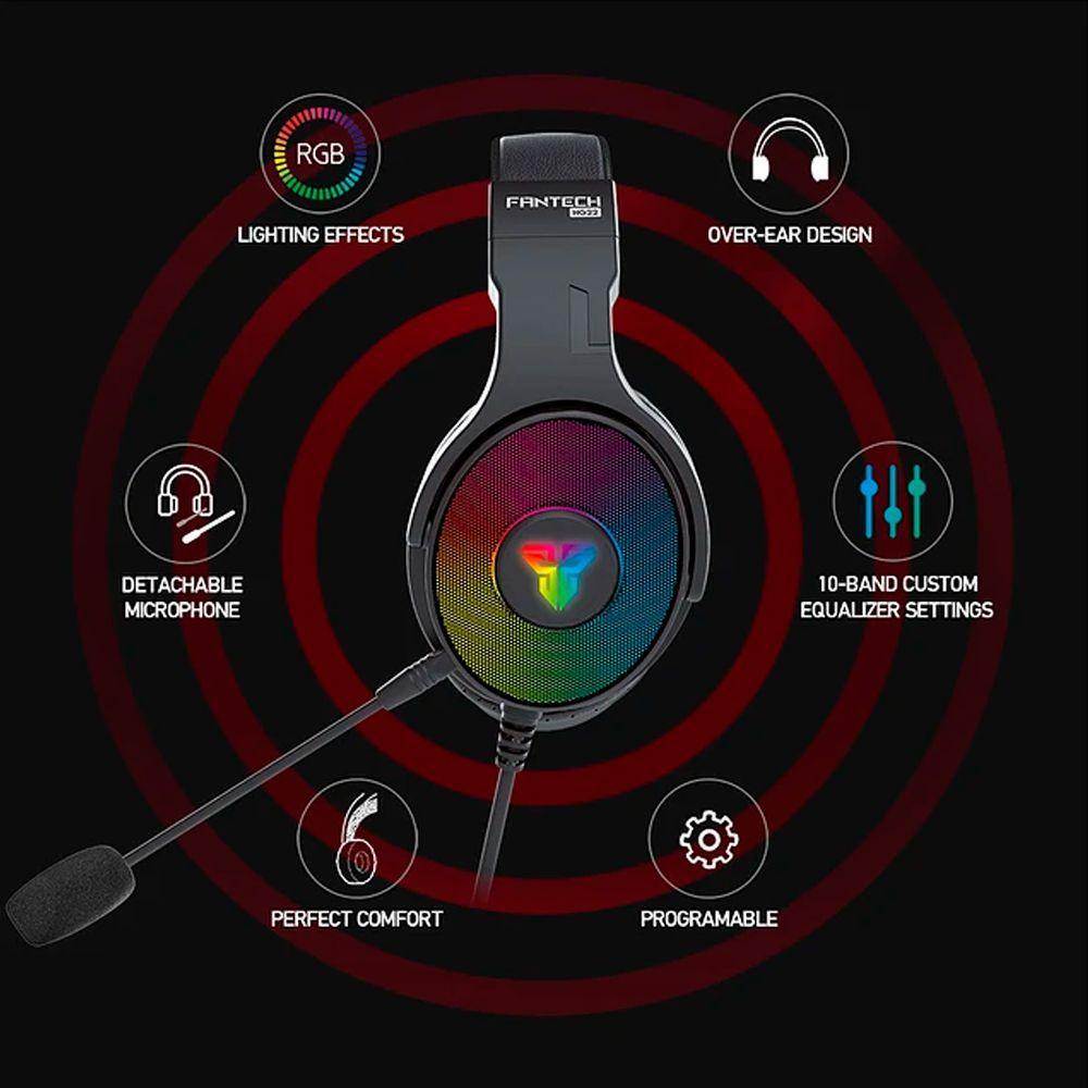 Audífonos 7.1 virtual Fantech Fusion RGB HG22 USB A Pc Gamer-2