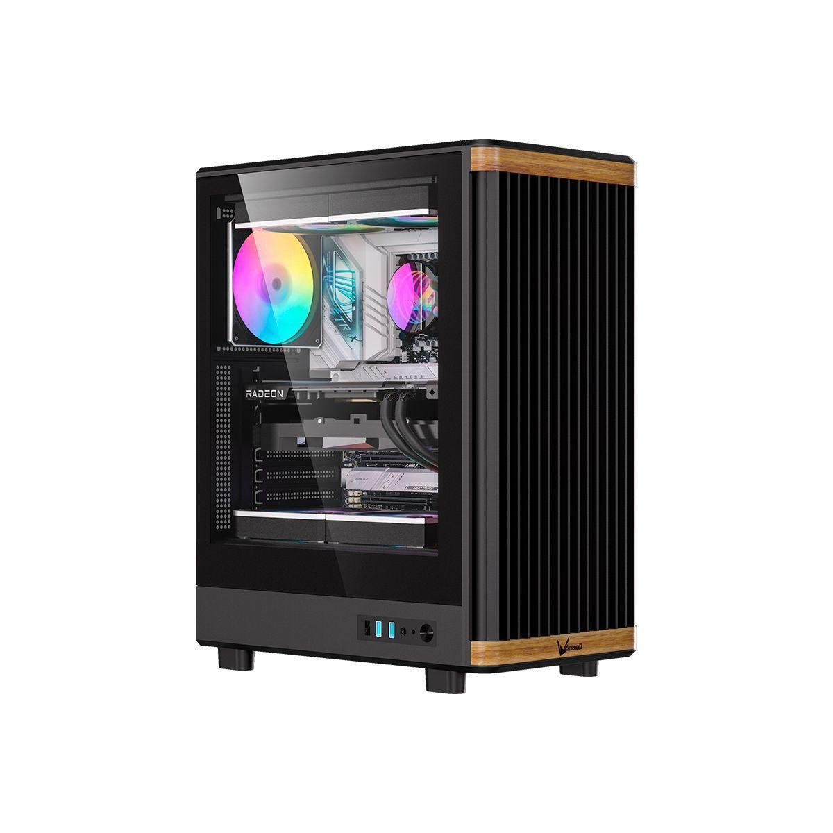 Gabinete PC Formula Timberline T1 ATX con Vidrio Templado y Frontal Estilo Madera USB-C-0