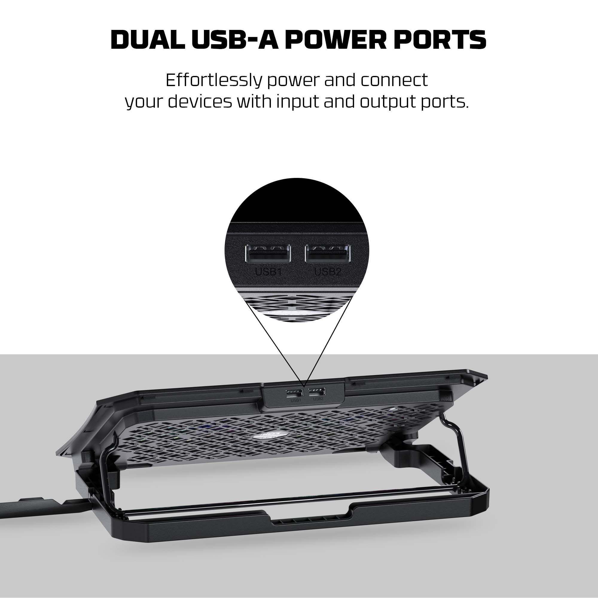 Base de Notebook Fantech NC14 RGB – Ventilación, Altura Ajustable y Soporte 15.6”-2