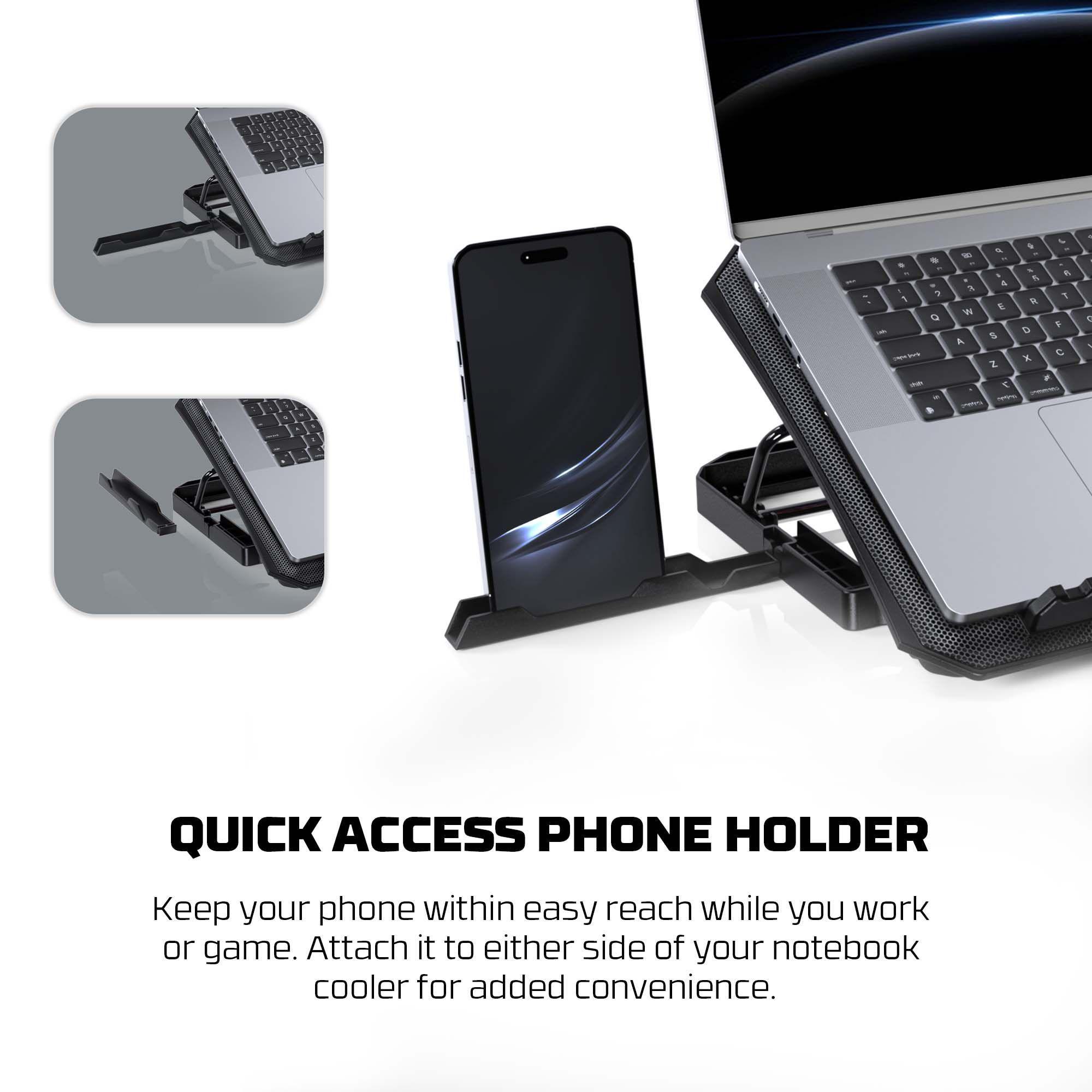 Base Refrigerante para Notebook Fantech NC14 RGB Ajustable hasta 15.6”-3