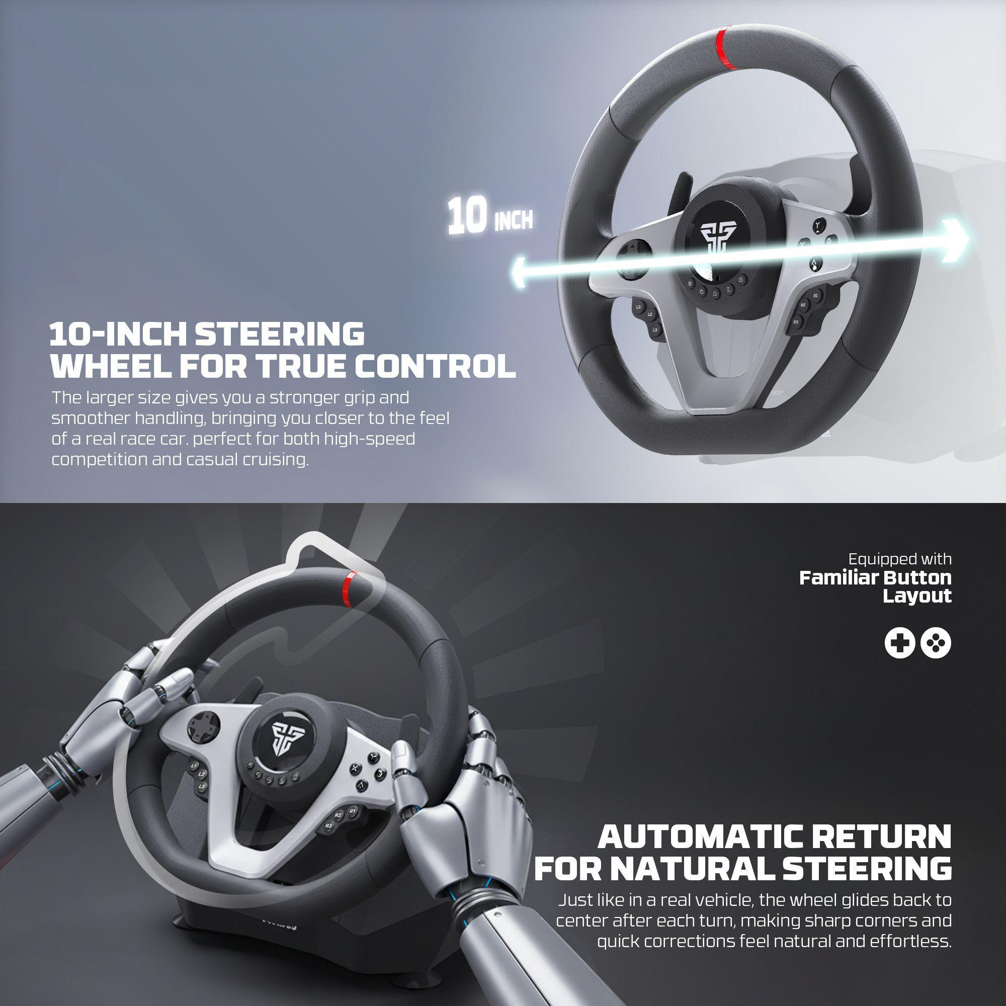 Volante Fantech R1V2 con Pedalera y Shifter H Real 900° Multiplataforma Sim Racing-4