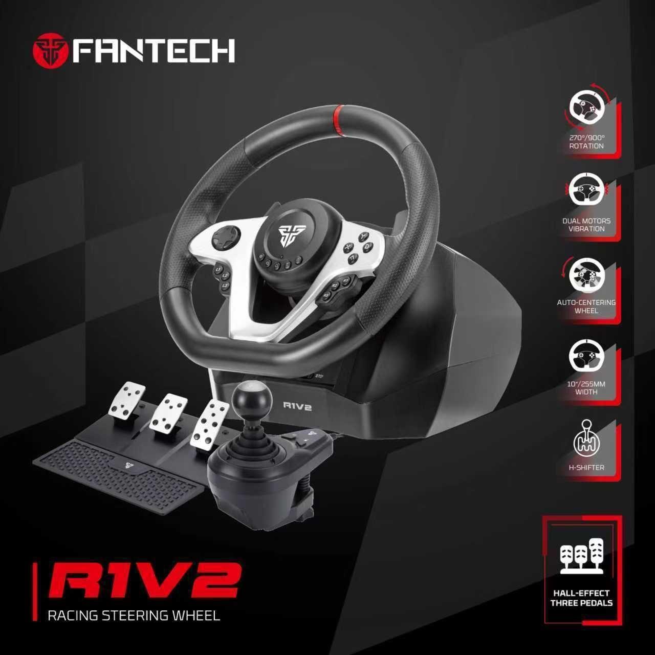 Volante Fantech R1V2 con Pedalera y Shifter H Real 900° Multiplataforma Sim Racing-7
