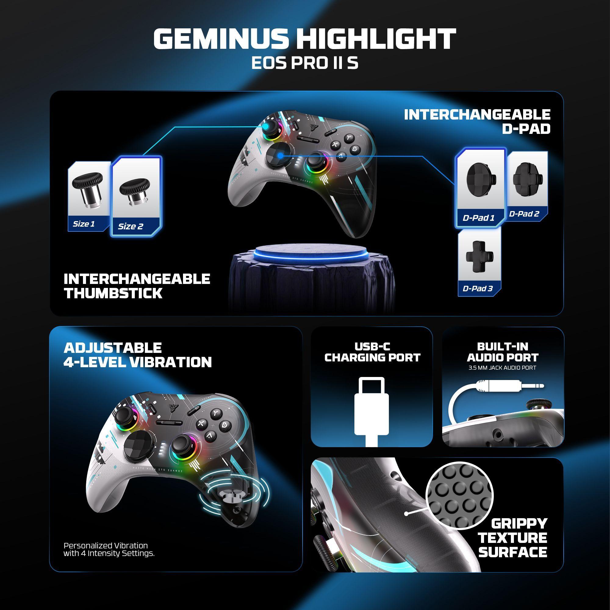 Control Inalámbrico Fantech EOS PRO II S WGP15V2S TMR Hall Effect 1000Hz Multiplataforma-3