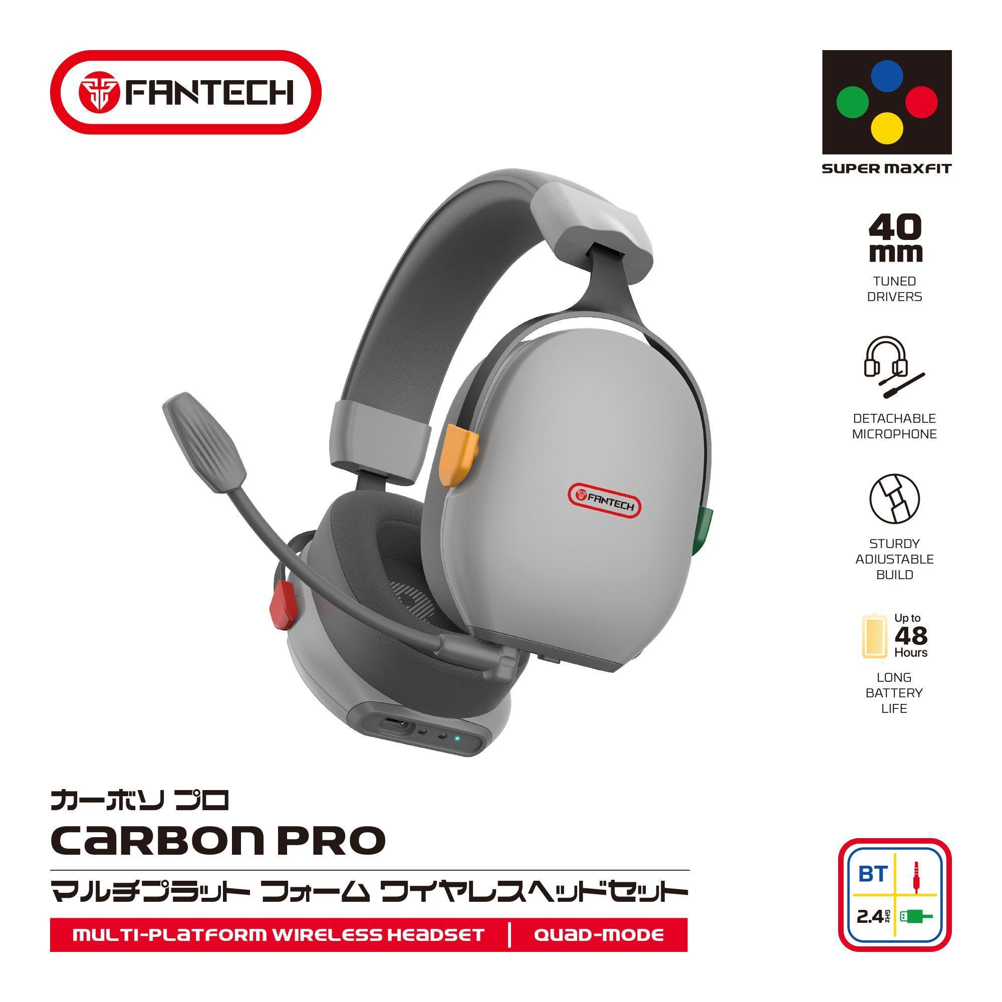 Audífonos Inalámbricos Fantech Carbon PRO WHG06 SNES Edition 40mm Cuádruple Conexión 48h-5