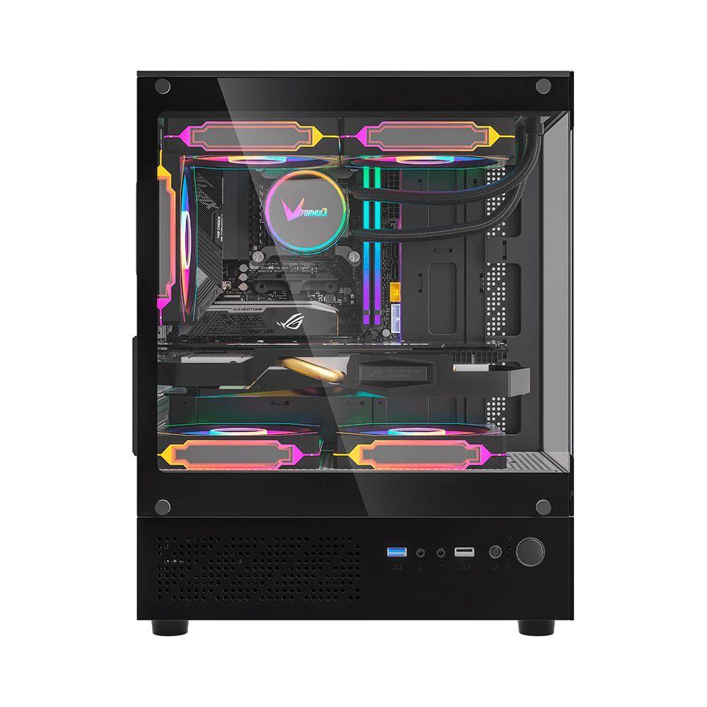 Gabinete PC Formula Crystal Z1CM Plus AR Vidrio Templado mATX con Ventilación Optimizada y USB-C-2