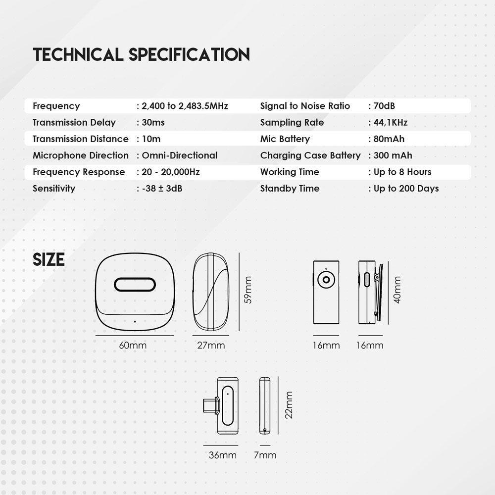 micrófono inalámbrico iphone Fantech Leviosa Air WMV11L lavalier Lightning wireless mic-7