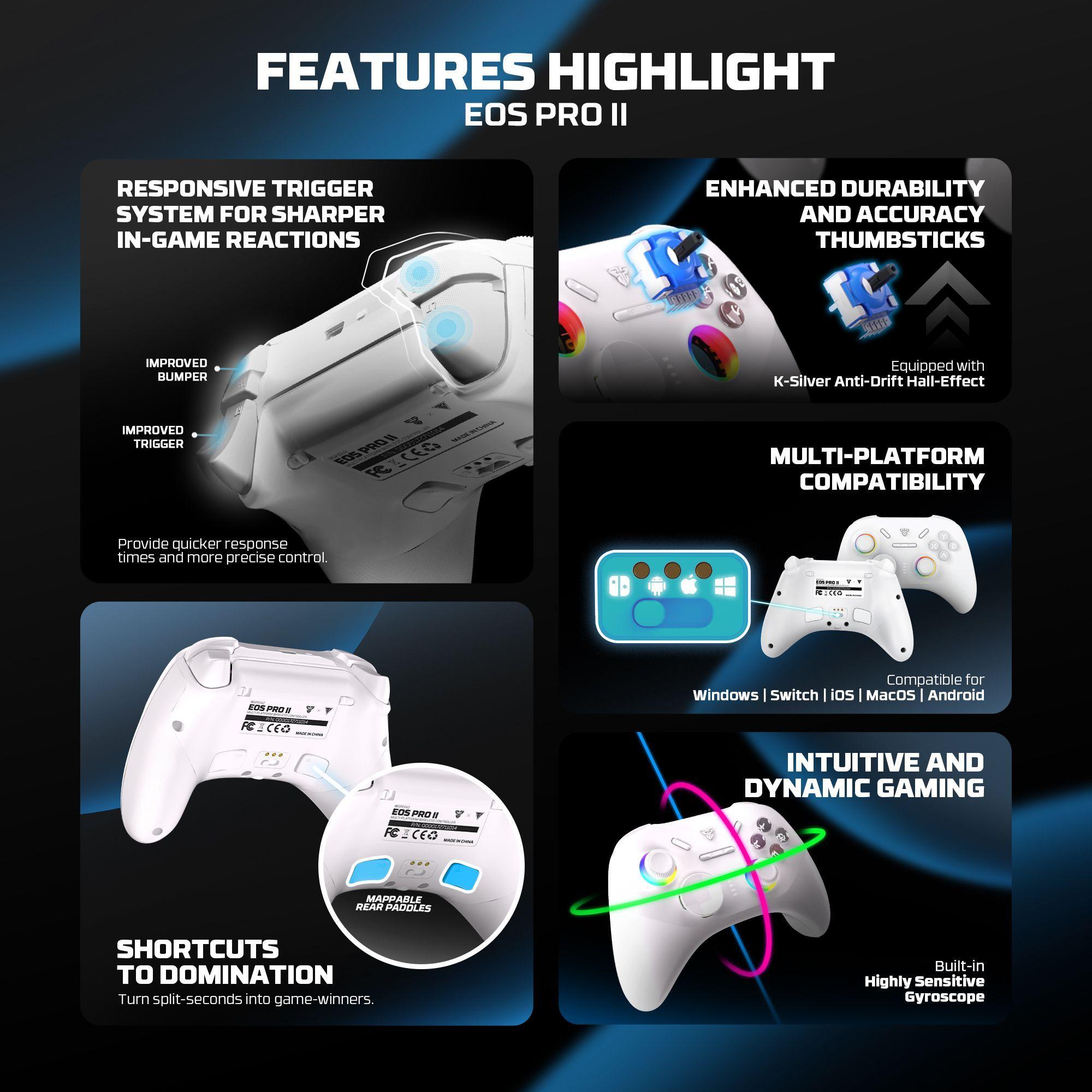 Control Inalámbrico Fantech EOS PRO II WGP15V2 Hall Effect 1000Hz Multiplataforma-4