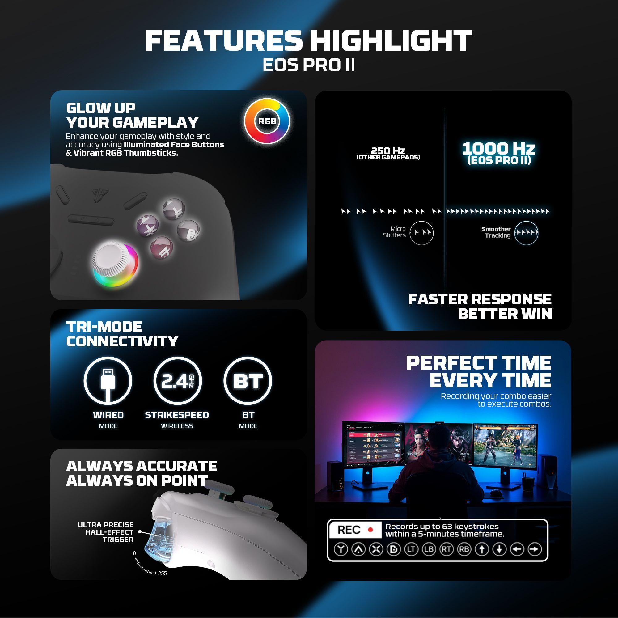 Control Inalámbrico Fantech EOS PRO II WGP15V2 Hall Effect 1000Hz Multiplataforma-5