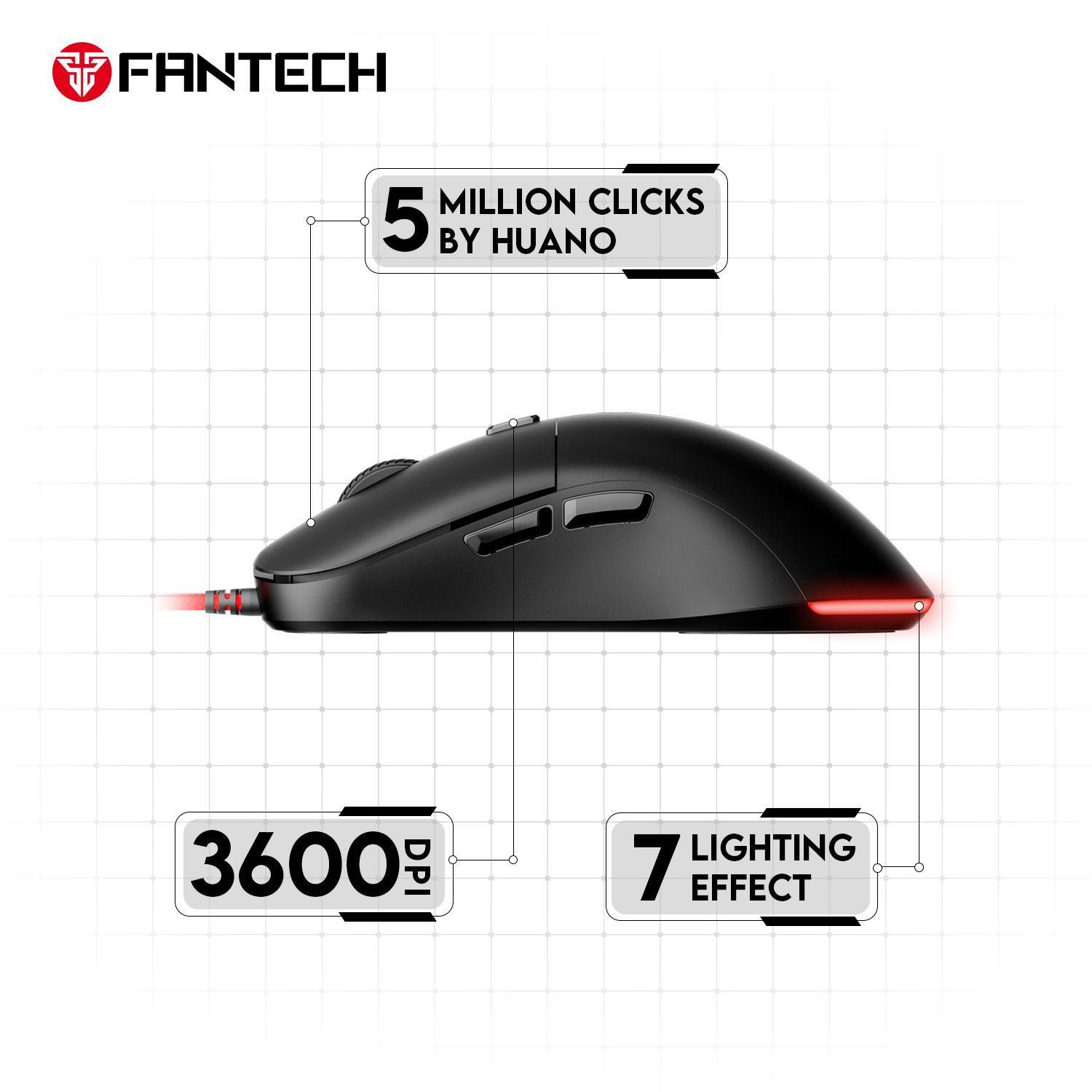 Mouse Gamer Fantech VX9 Kanata 3600 DPI Ambidiestro Ultraliviano con Iluminación LED-4