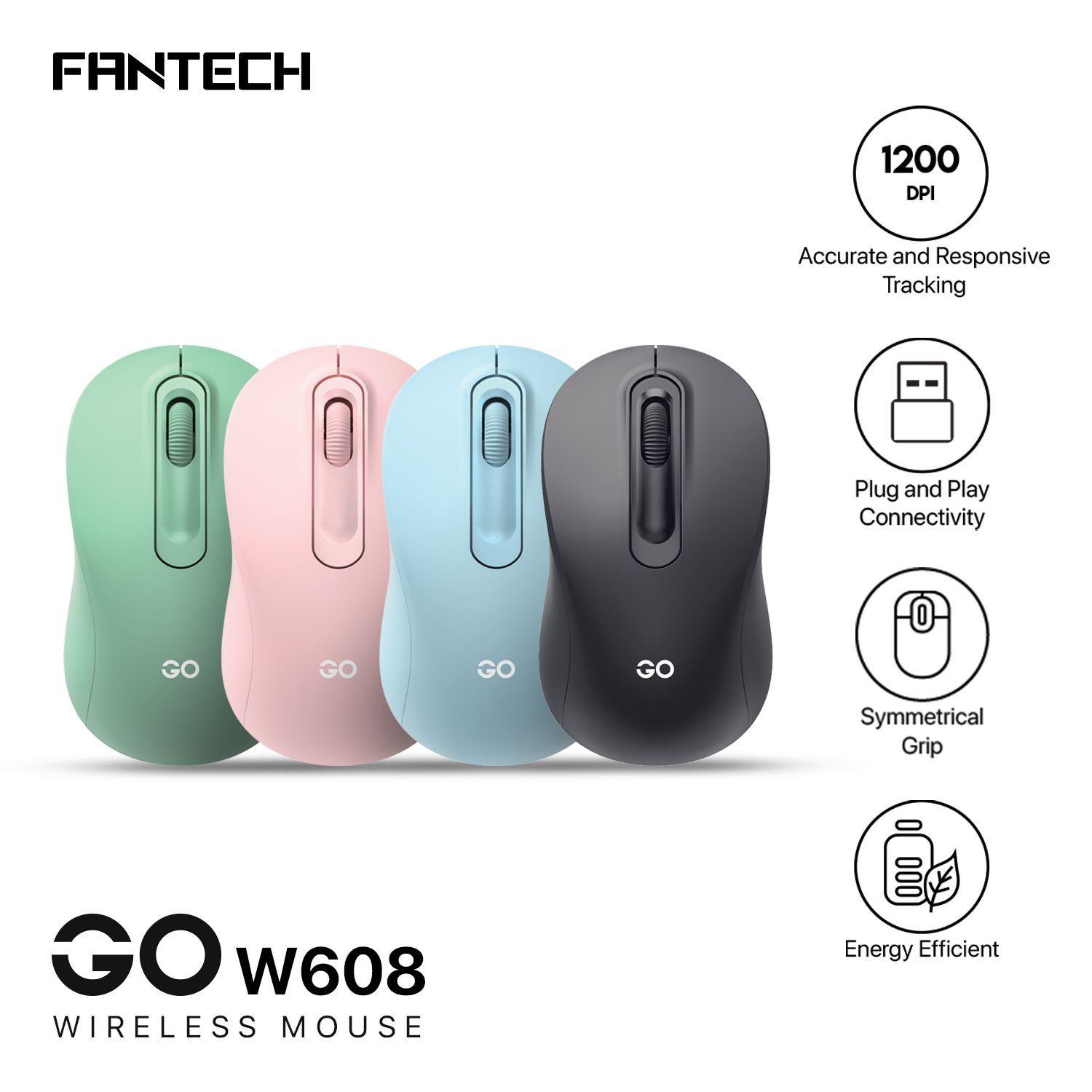 Mouse Inalámbrico Fantech W608 GO Pink – 1200 DPI, Ambidiestro y Portátil-2