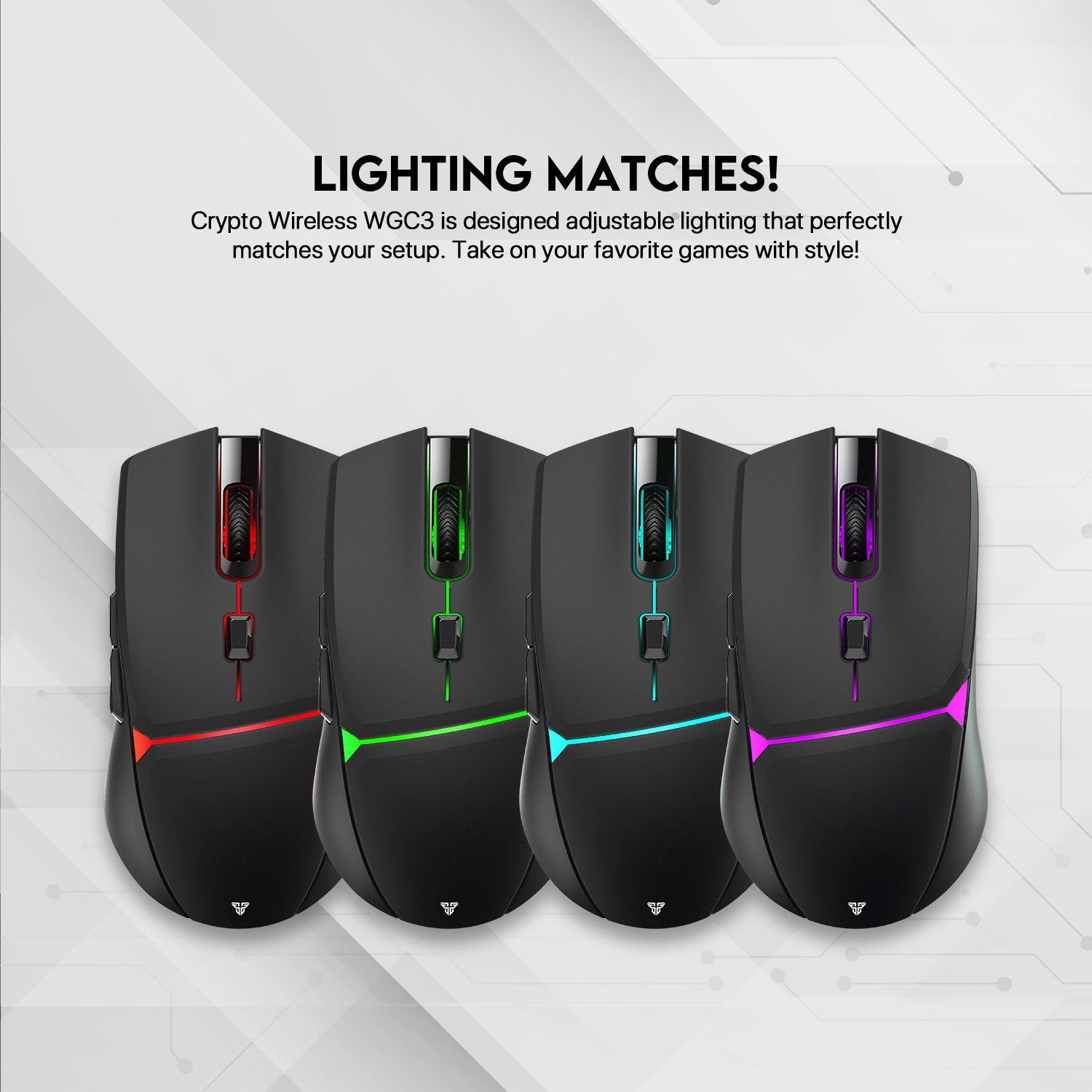 Mouse Inalámbrico Gamer Fantech WGC3 Crypto 10000 DPI Wireless 2.4GHz RGB-1