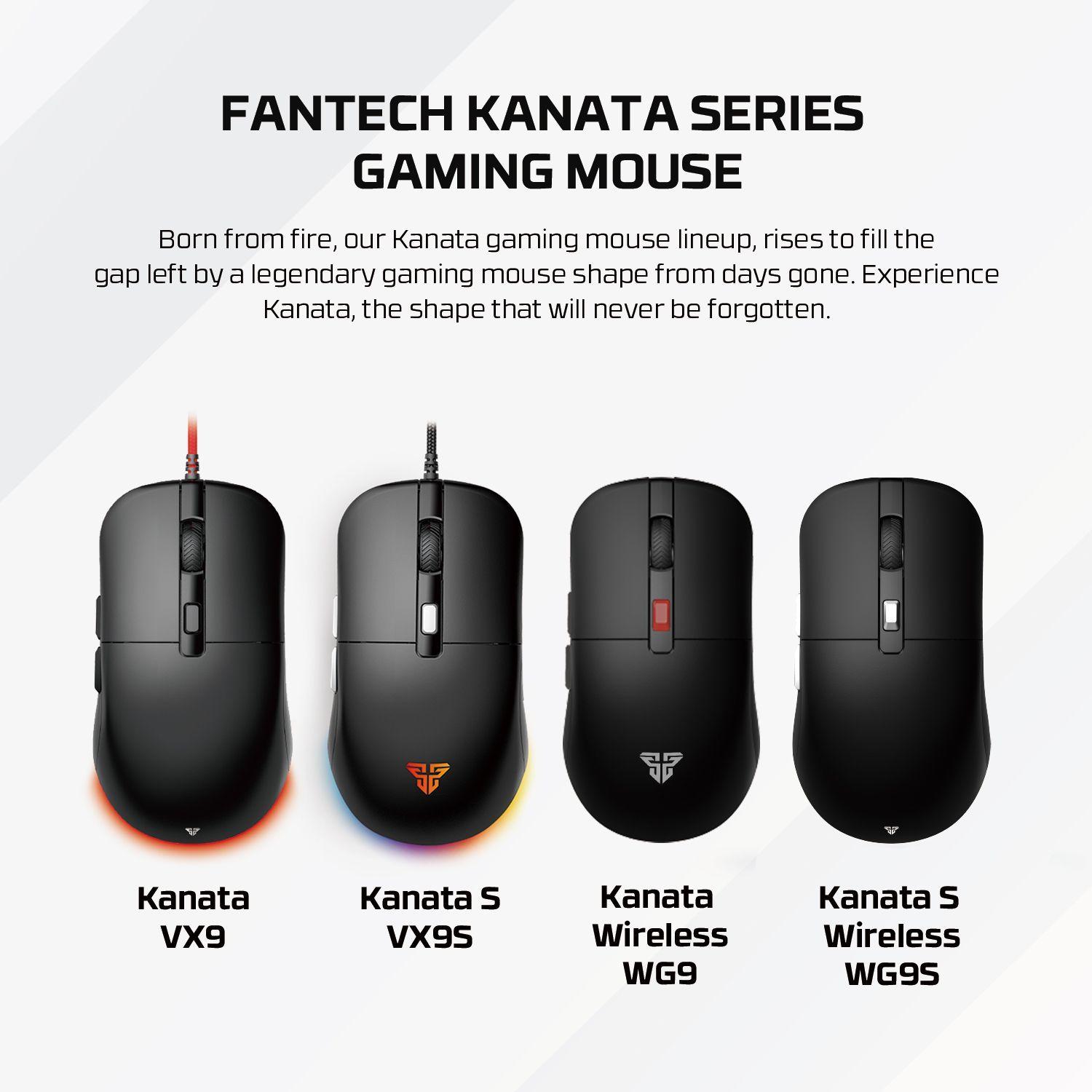 Mouse Inalámbrico Fantech WG9 Kanata Wireless RGB 2000 DPI con Sensor Pixart-1