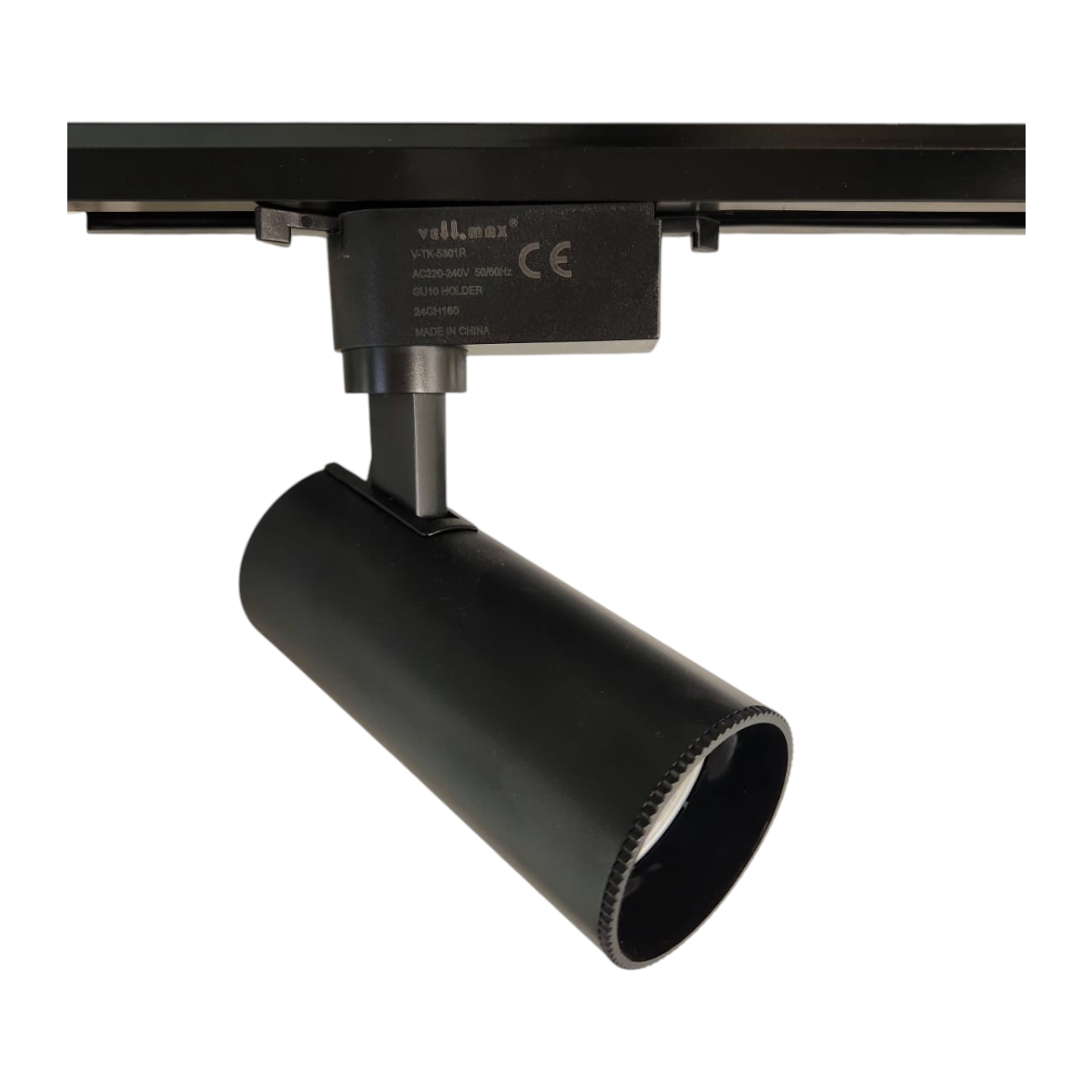 Lámpara 4 Focos Negros Gu10 Luz Neutra con Riel de 1mt-2