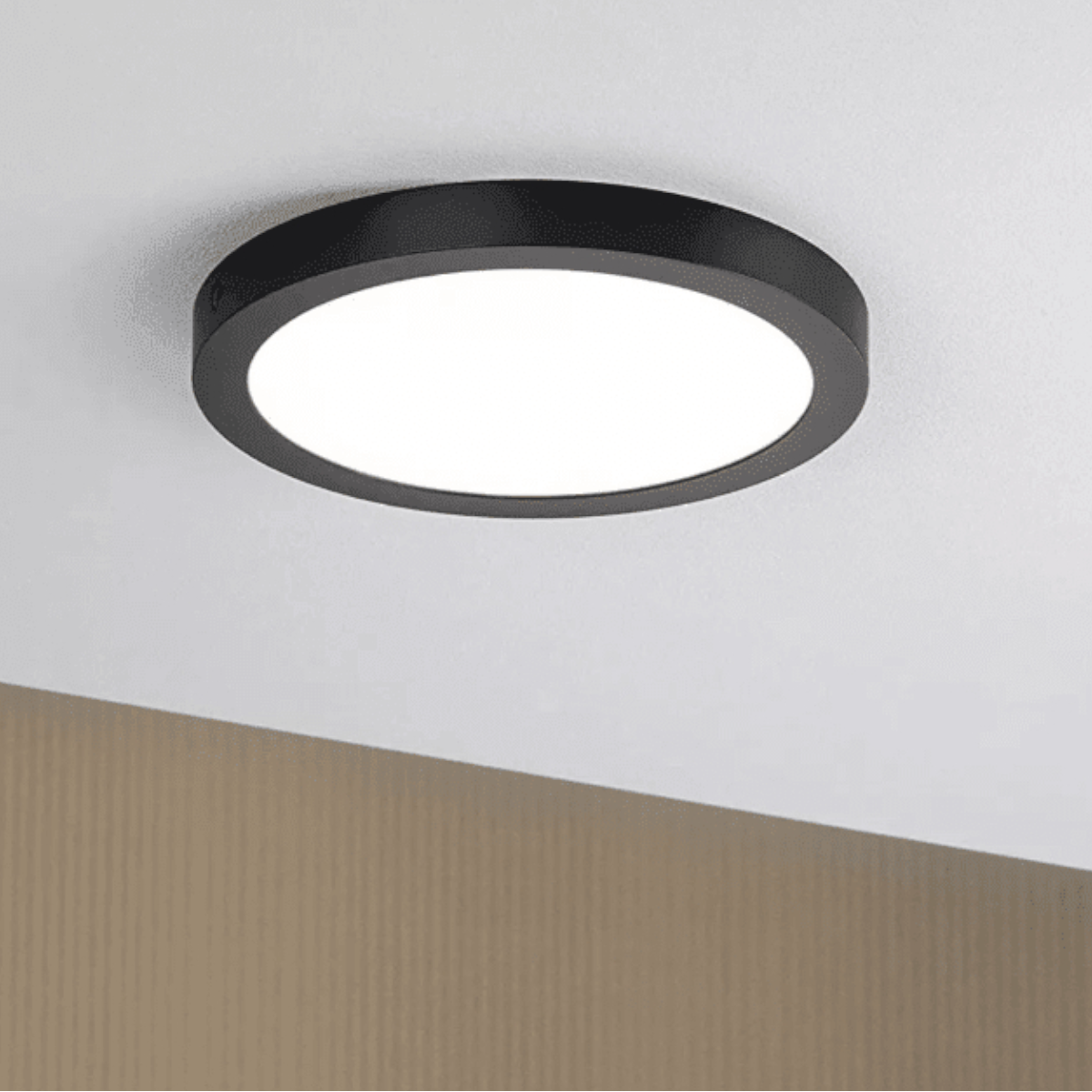 6 Paneles Sobrepuesto Pro Negro Redondo 6W Luz Neutra-3