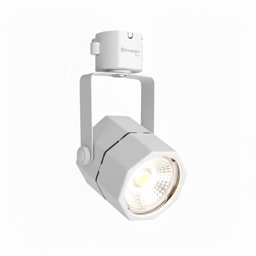 Lámpara 3 Focos Blancos Hexagonal Luz Fría con Riel de 1 Metro-1