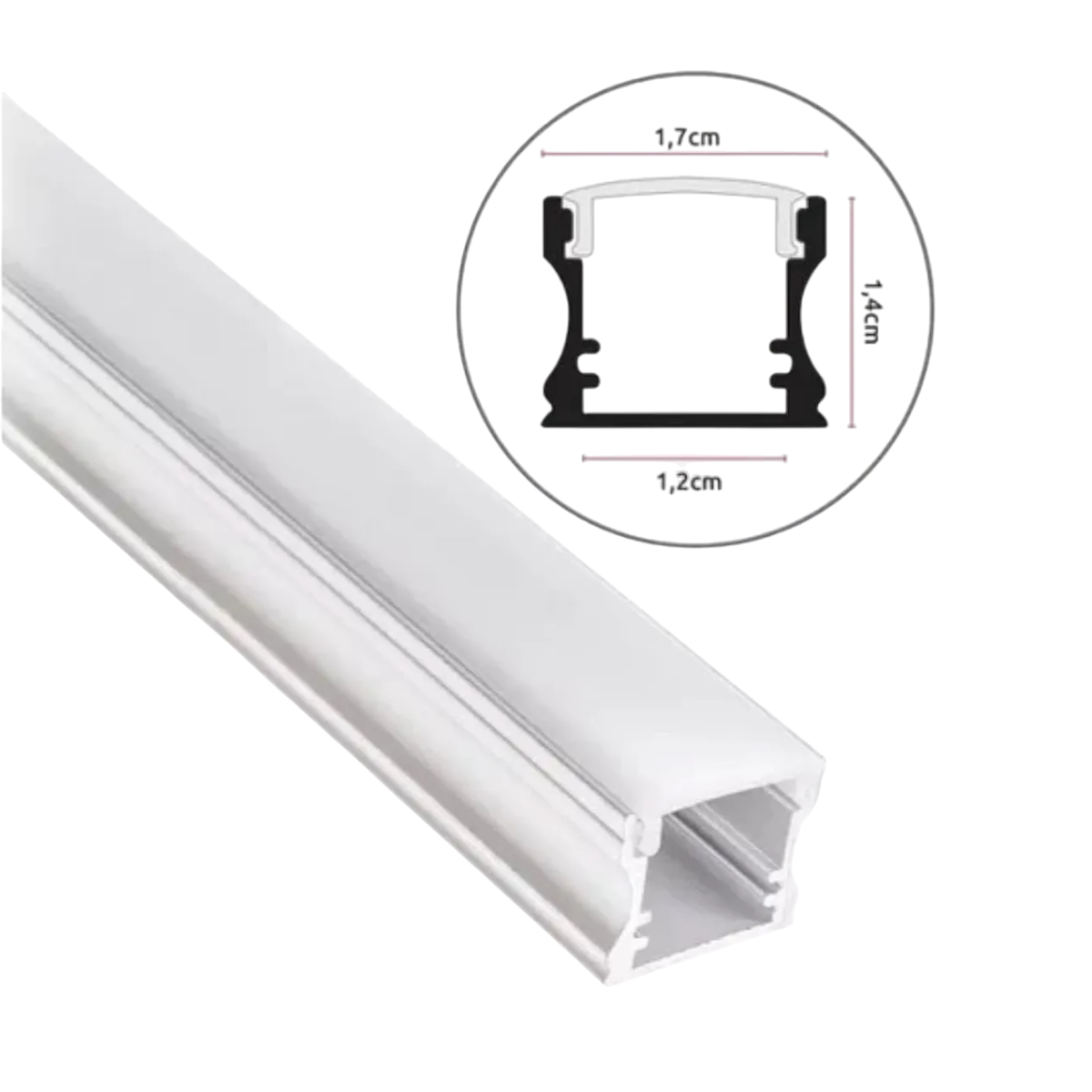9 Perfiles de 1 metro Alto Sobrepuesto para Cinta Led 1202-3
