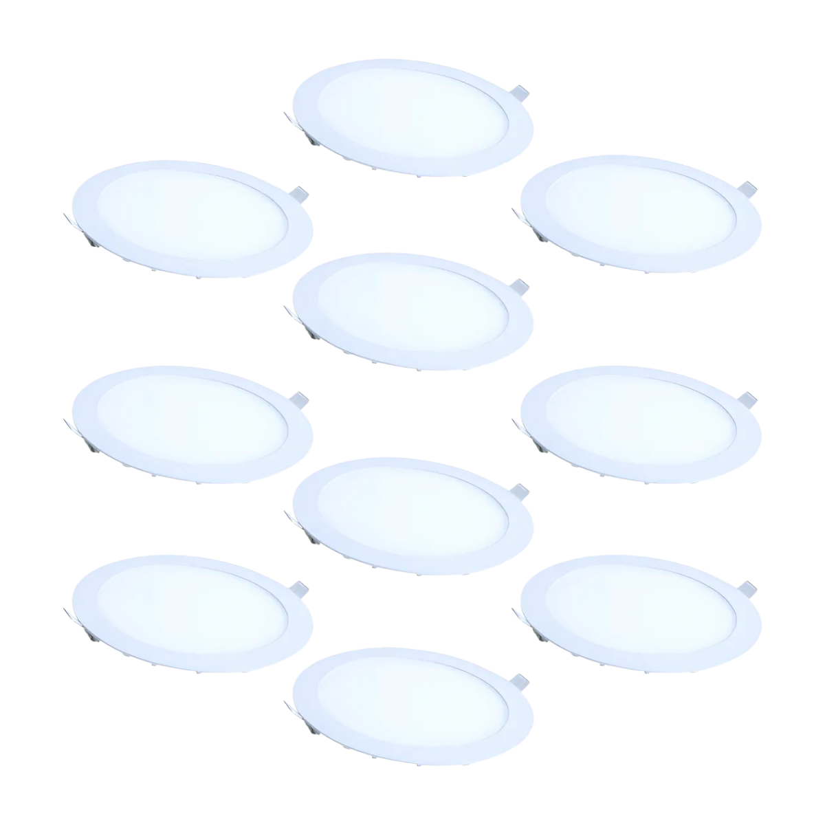 10 Focos panel Led 12W Redondo Embutido Luz Fría-0