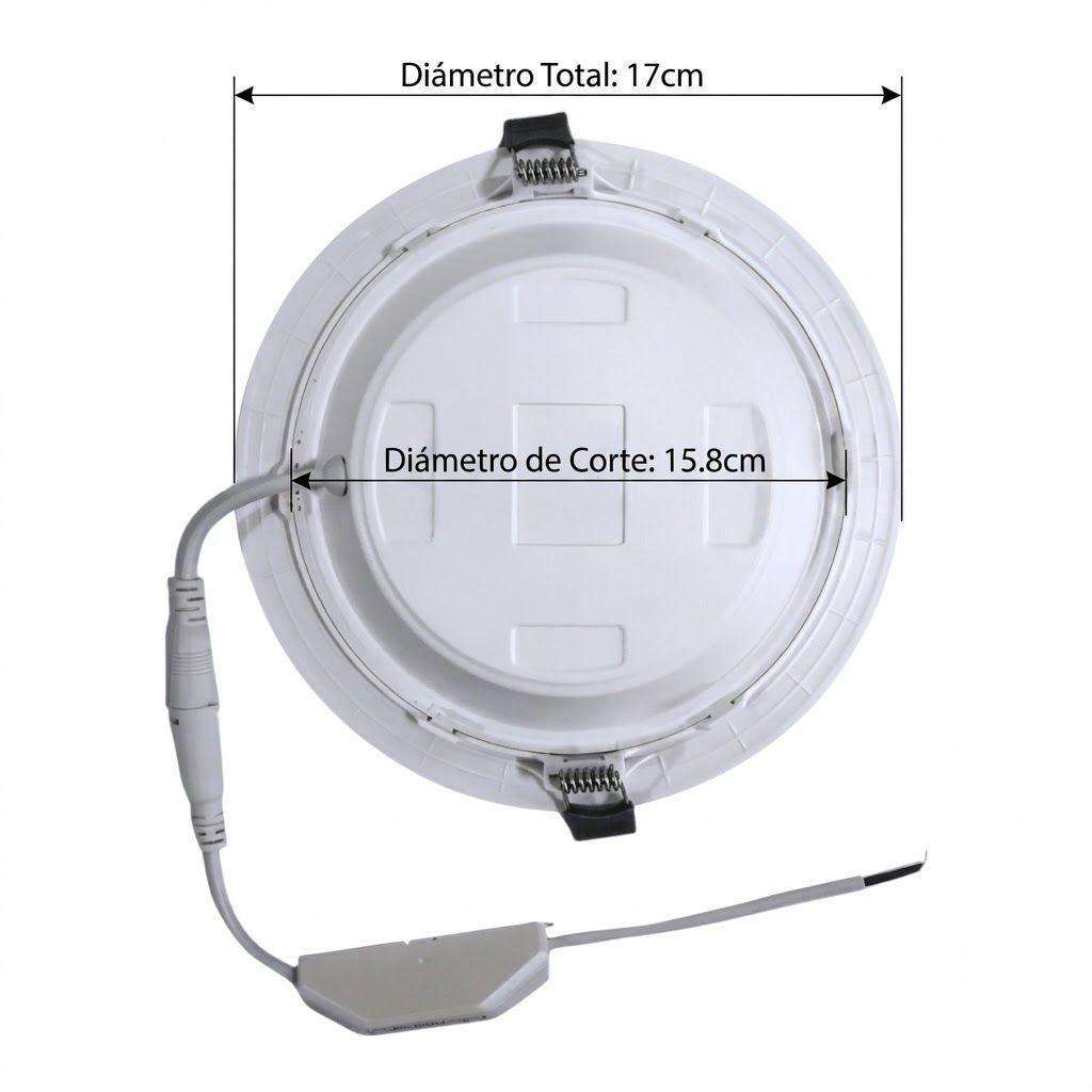 10 Focos panel Led 12W Redondo Embutido Luz Fría-3