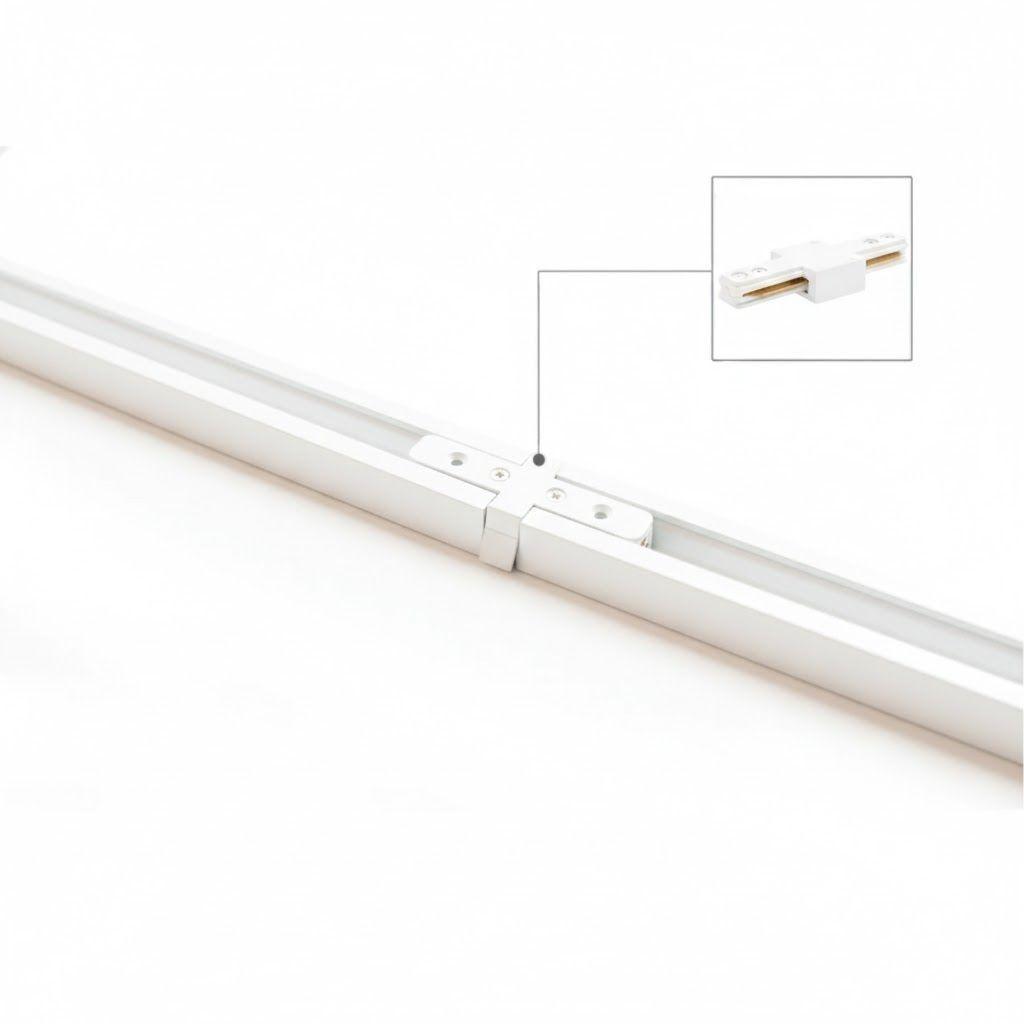 Lámpara 6 Focos Blancos Hexagonales Luz Fría con 2 Riel de 1mt más Unión-4