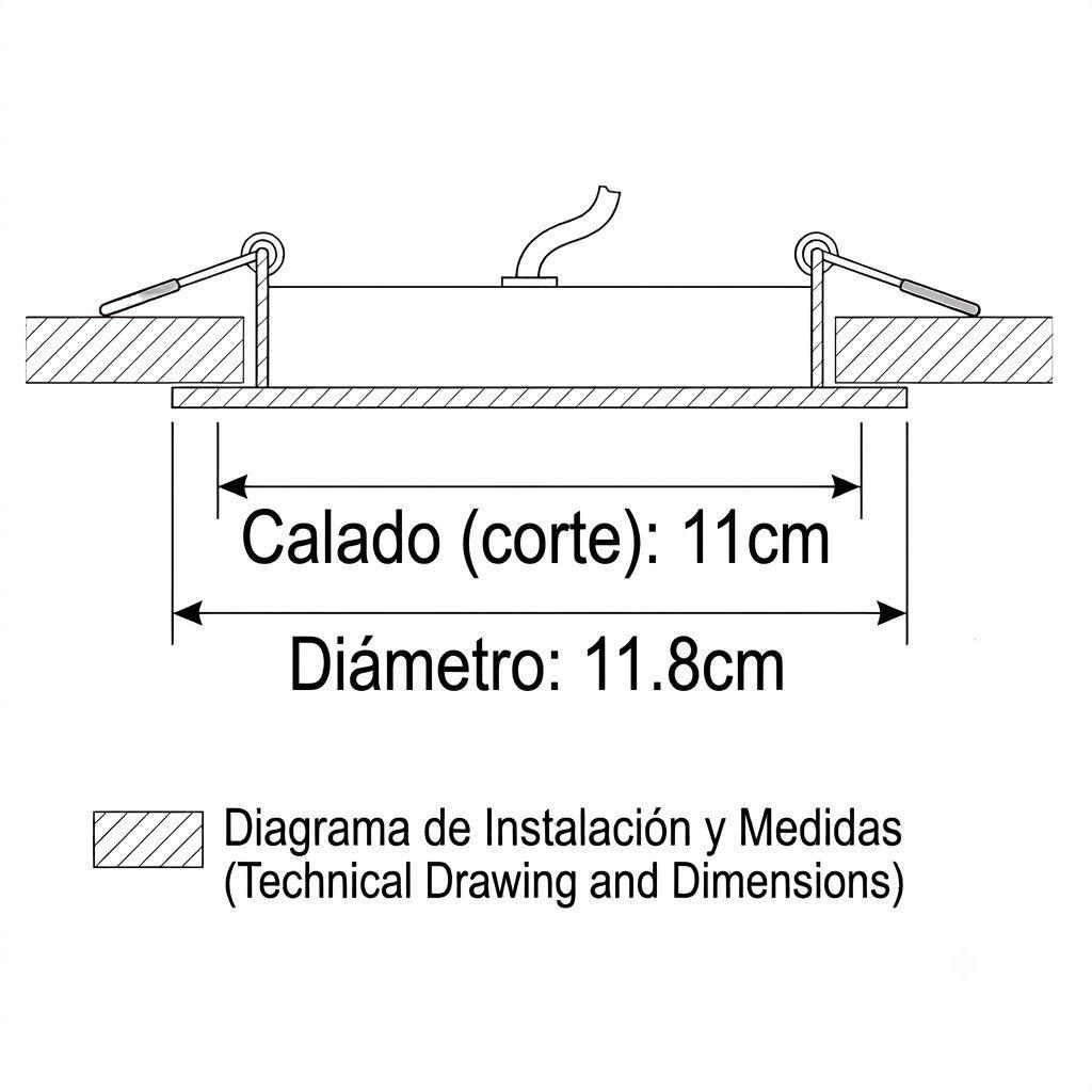12 Focos Panel Led 6W Redondo Embutido 220V Luz Fría-3