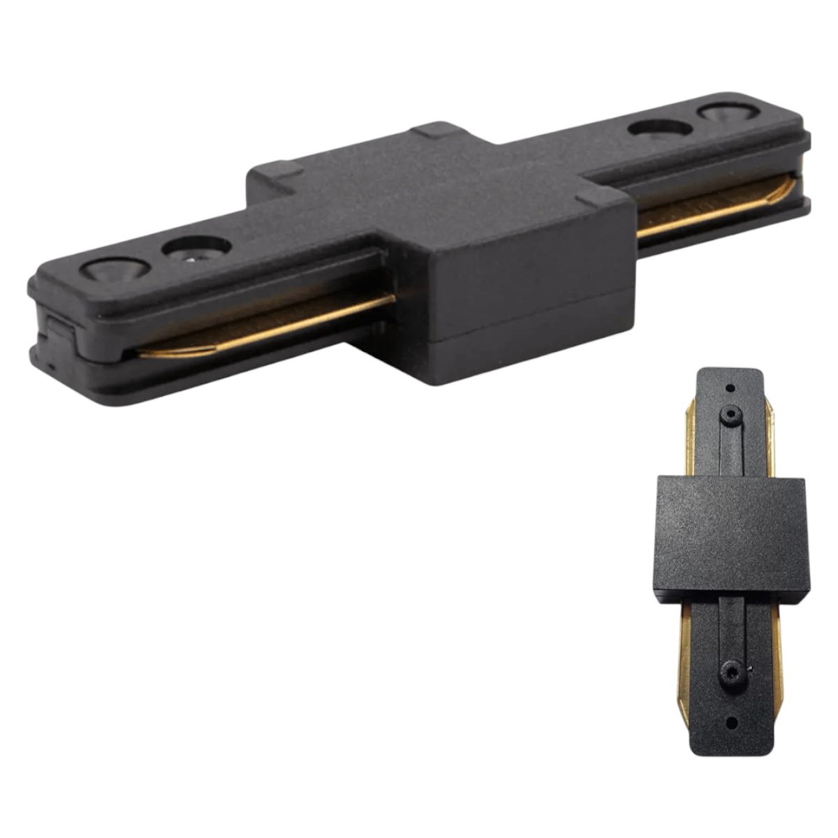 Lámpara 6 Focos Negros Hexagonales Luz Cálida con 2 Riel de 1mt y Unión-4