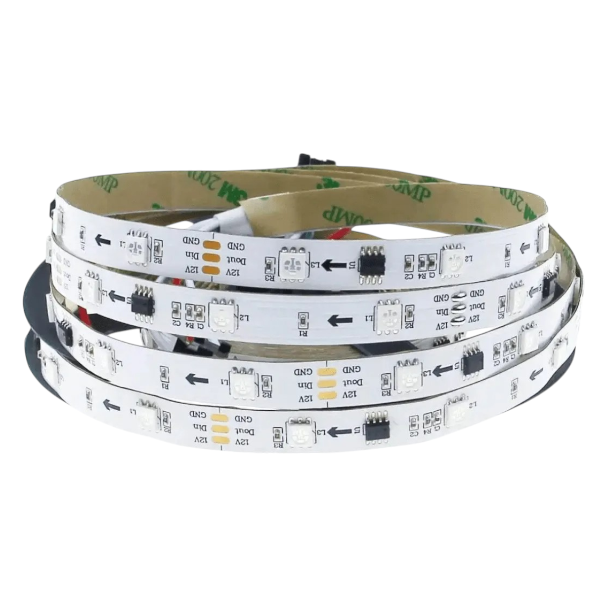 Cinta Led 12V 5050 Digital 30Led/m RGB 5mt más Control Remoto-2