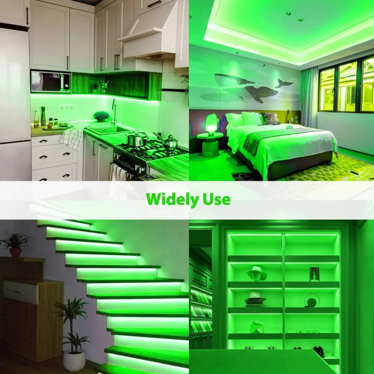 2 Cintas Led 12V 5050 14,4W IP20 60Led/m 5mts Verde-3