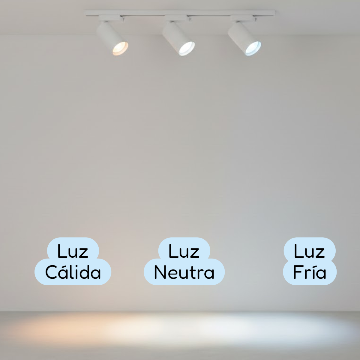 Lámpara 6 Focos Blancos Luz Neutra Con 2 Riel de 1mt más Unión-5