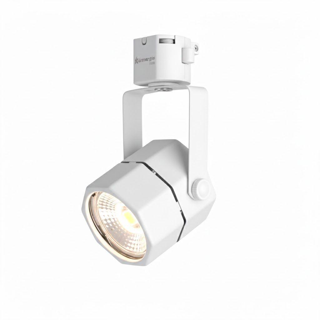 Lámpara 3 Focos Hexagonal Blancos Luz Neutra con Riel de 1mt-2