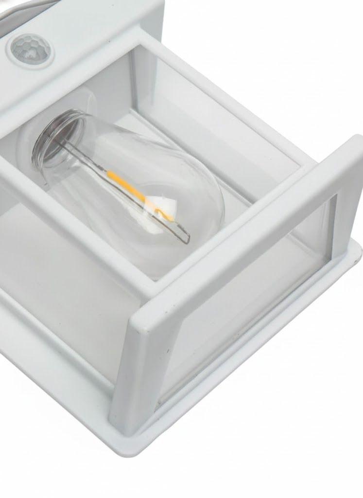 4 Apliqué de Muro Solar Blanco con Sensor Luz Cálida-2