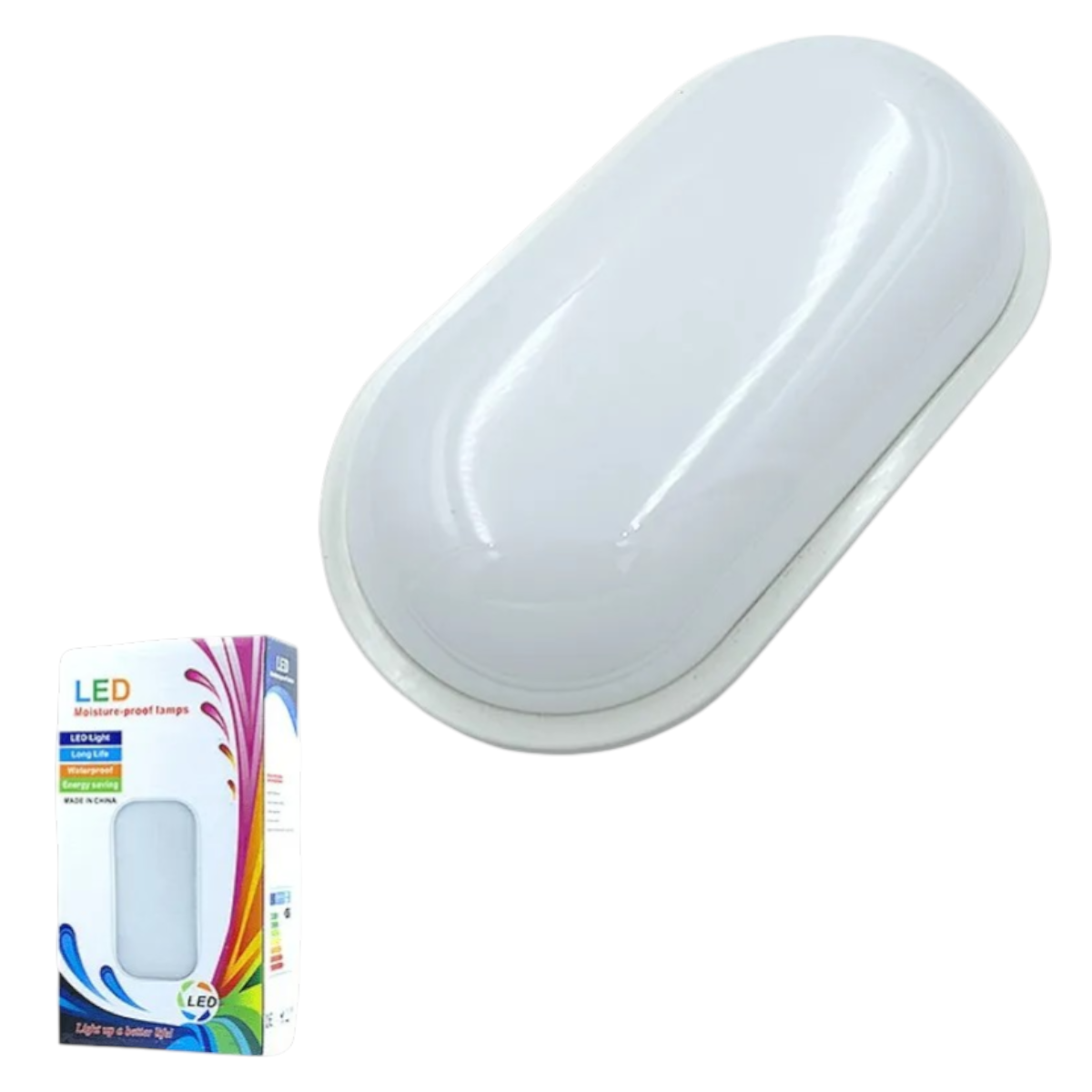 4 Focos Tortuga Led Blanco Ovalado 15W IP44 Luz Fría-2