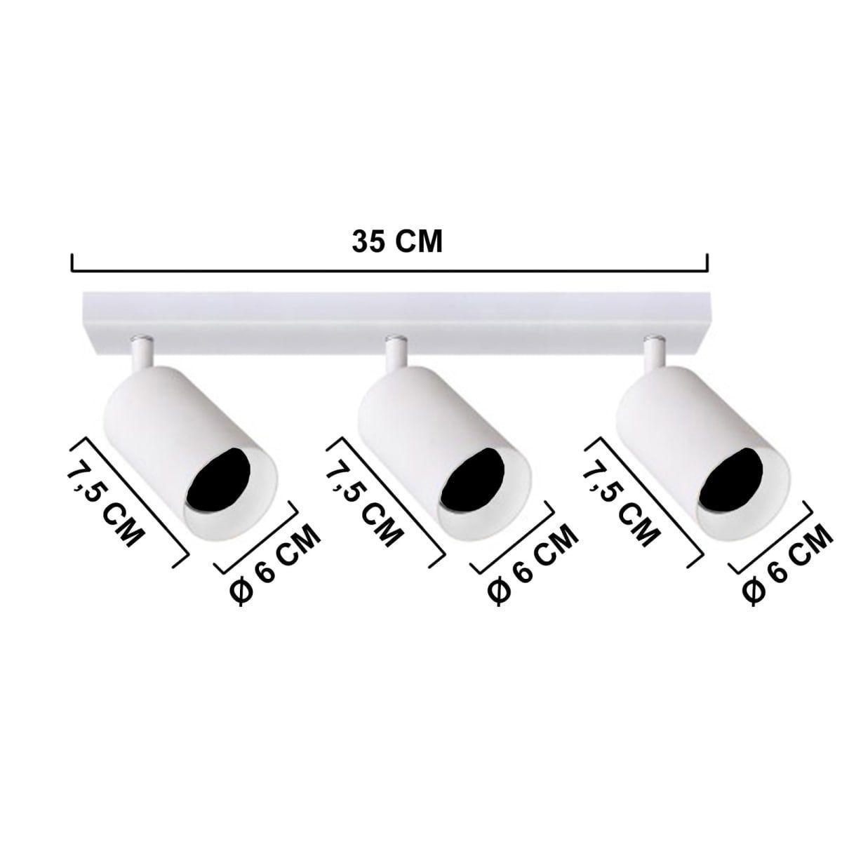 Aplique 3 Focos Blanco Dirigibles 7W Luz Neutra-2