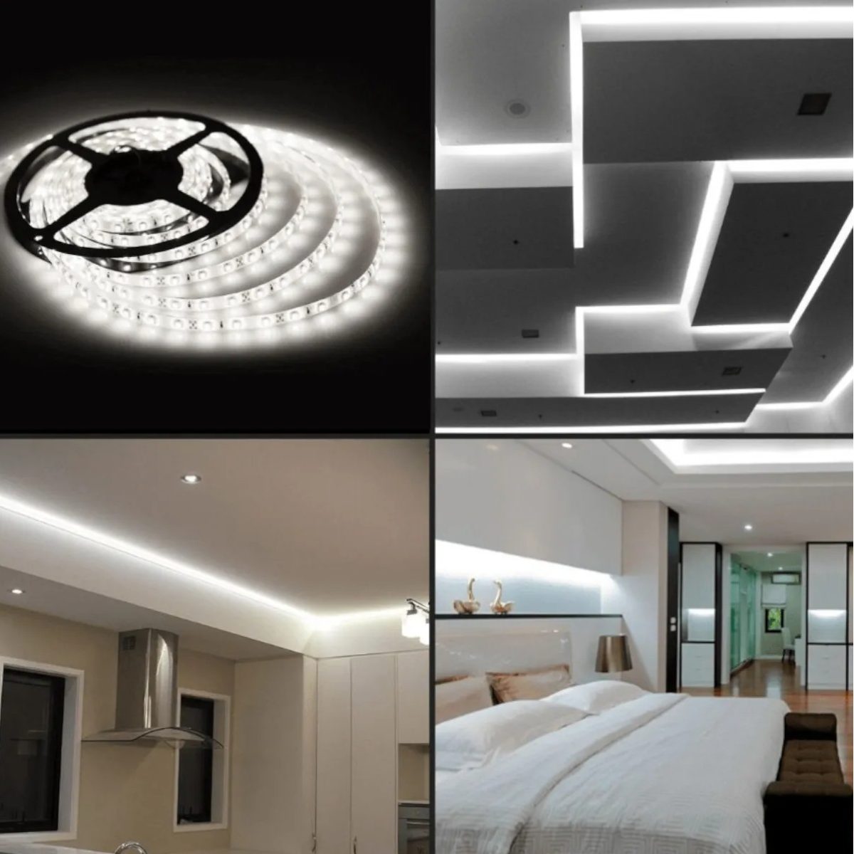 4 Cintas Led 12V 4040 7W IP20 60Led/m 5mt Luz Fría-2