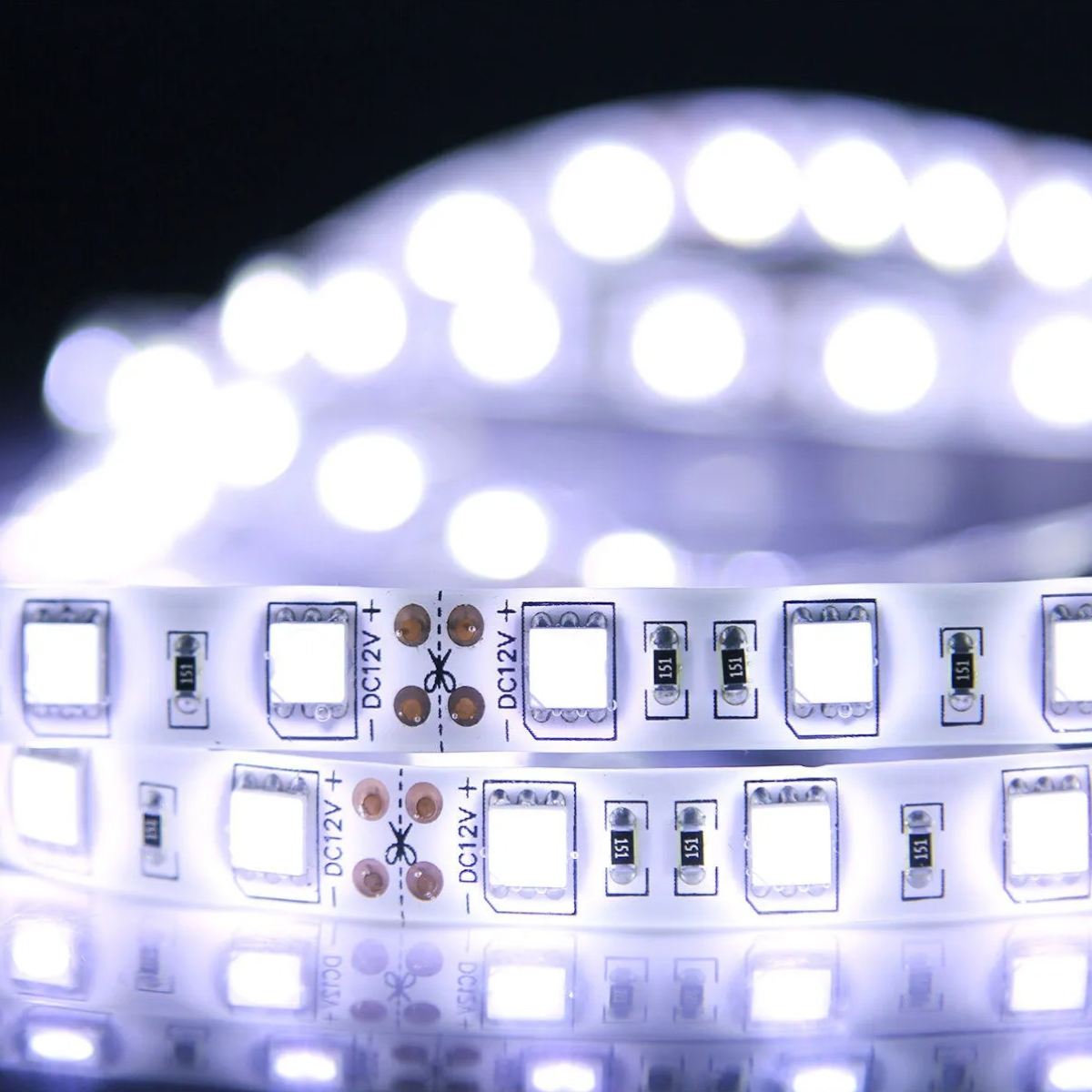 2 Cintas Led 12V 5050 IP20 60Led/m 5mt Luz Fría-2