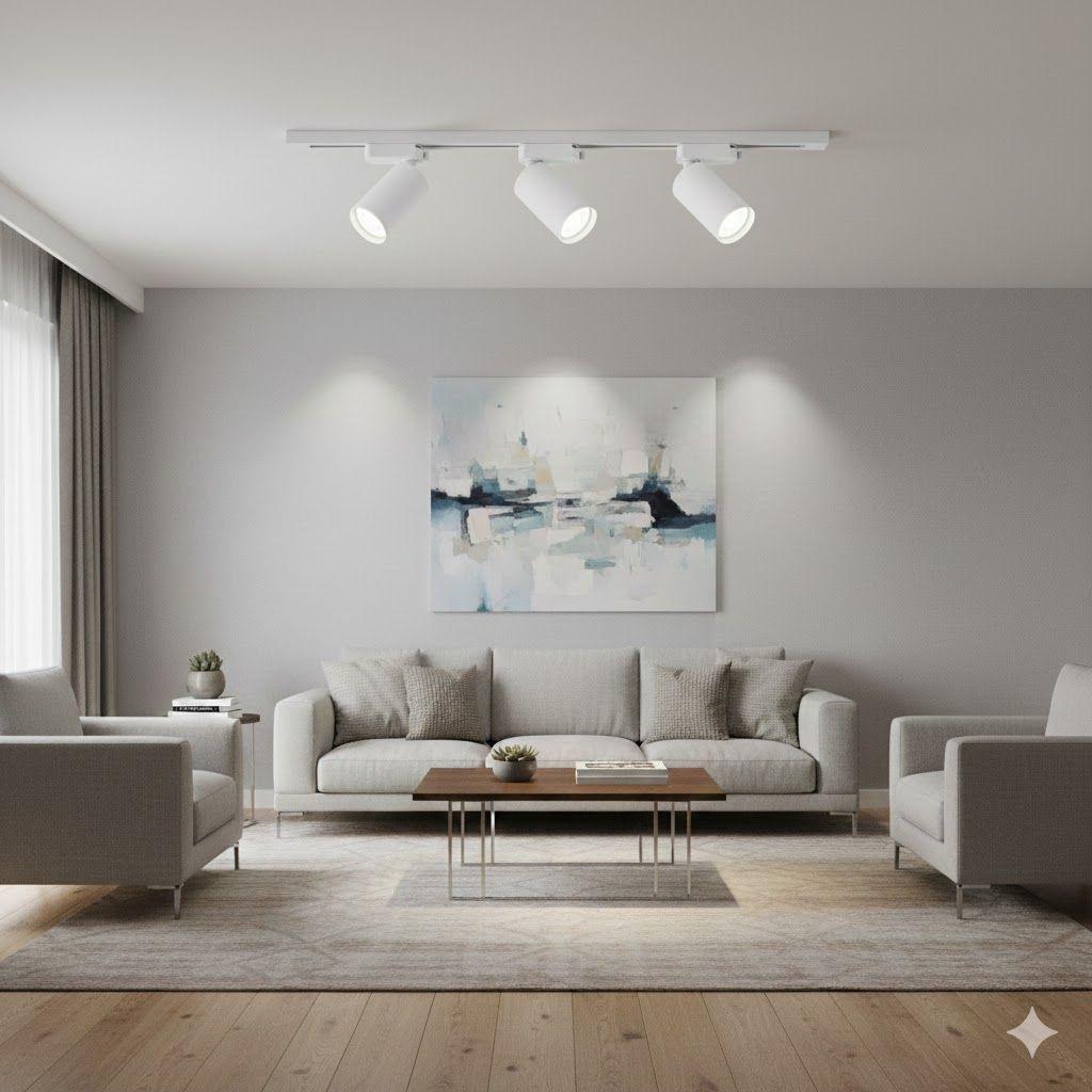 Lámpara 3 Focos Blancos Luz Cálida con Riel de 1 metro-5