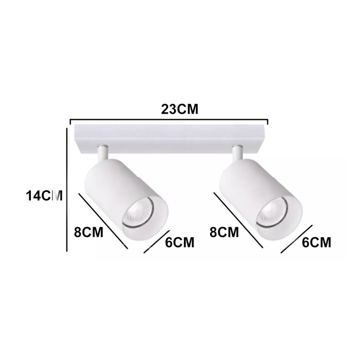 2 Aplique con 2 Focos Cilindro Blanco 7W Luz Neutra-4
