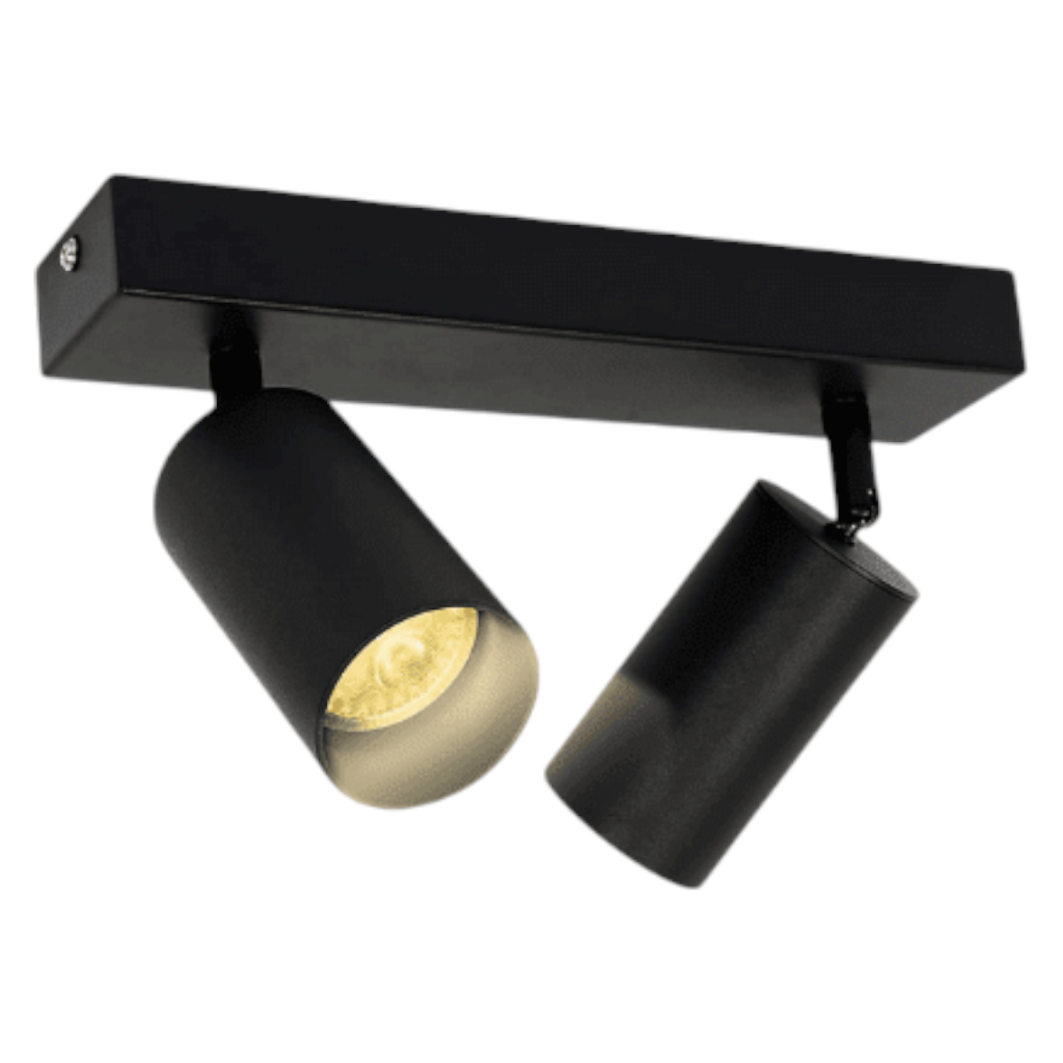 2 Aplique Altair II con 2 Focos Cilindro Negro Luz Cálida-4