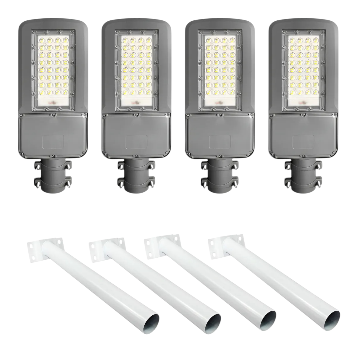 4 Luminarias Pública Pubstreet 160W IP65 Luz Fría con Soporte-0