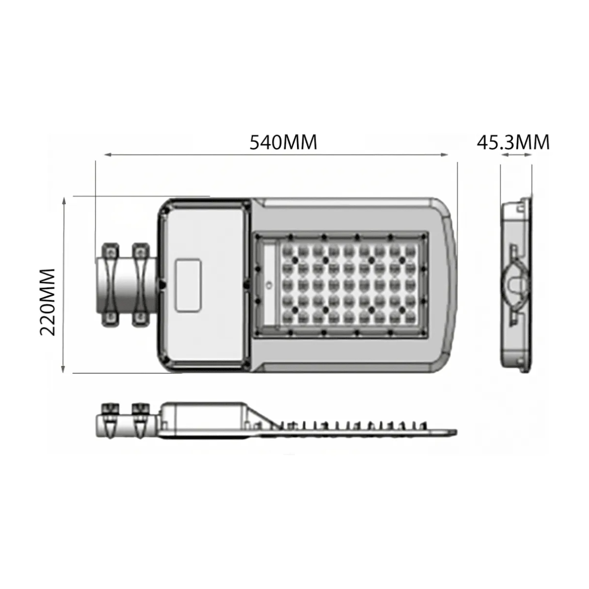 4 Luminarias Pública Pubstreet 160W IP65 Luz Fría con Soporte-4