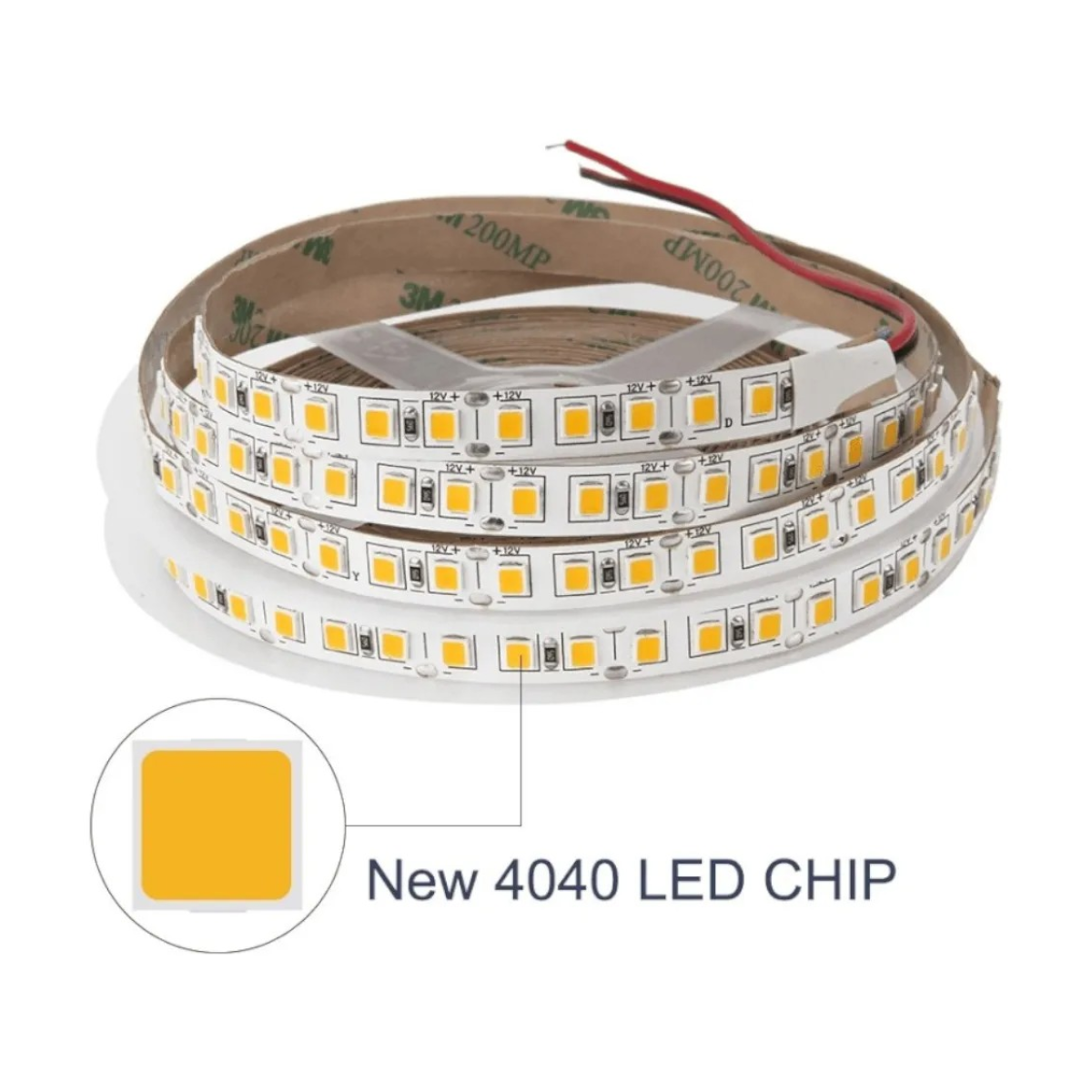 4 Cintas Led 12V 4040 7W/m IP20 60Led/m 3000k Luz Cálida 5mt-2