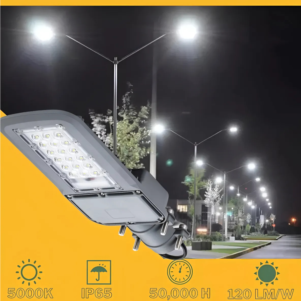 4 Luminarias Pública Pubstreet 60W IP65 Luz Fría con Soporte-5