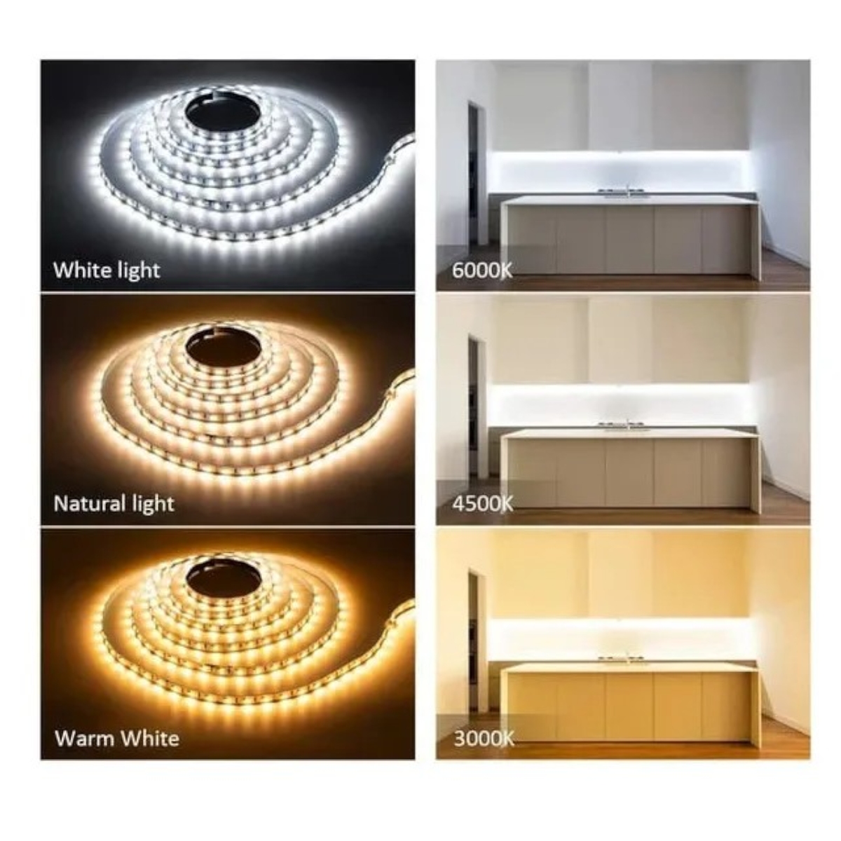 4 Cintas Led 12V 4040 7W IP65 60Led/m 5mt Luz Cálida-2