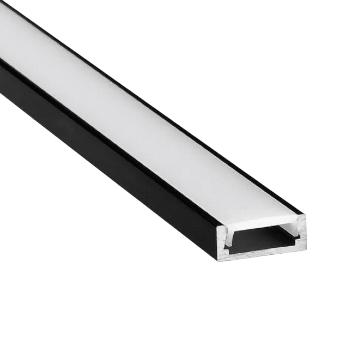 Pack 9 Perfiles de Aluminio de 1mt Delgado Plano 1102 Negro-2