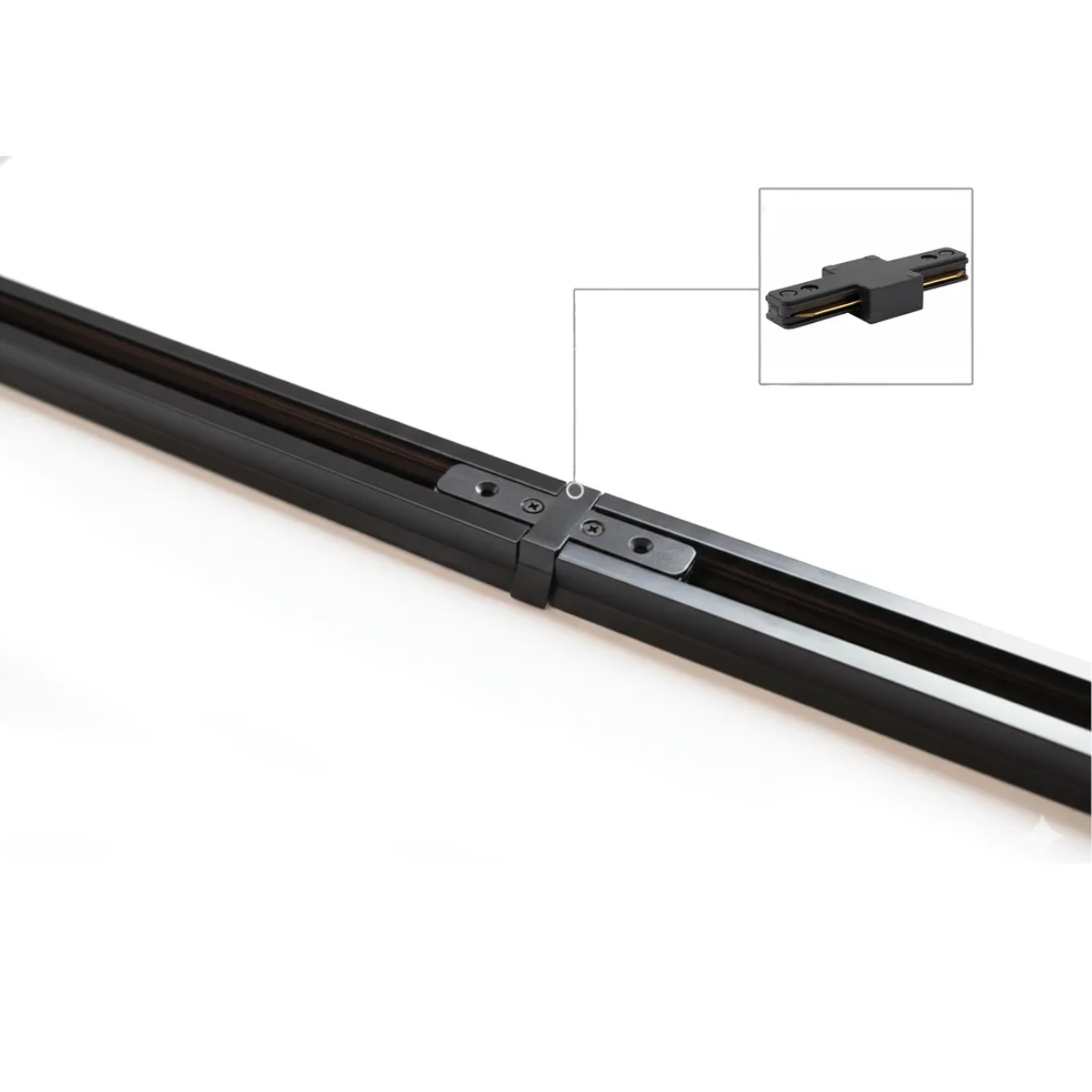 10 Uniones Para Riel Energizado Monofásico Recta Negro-5